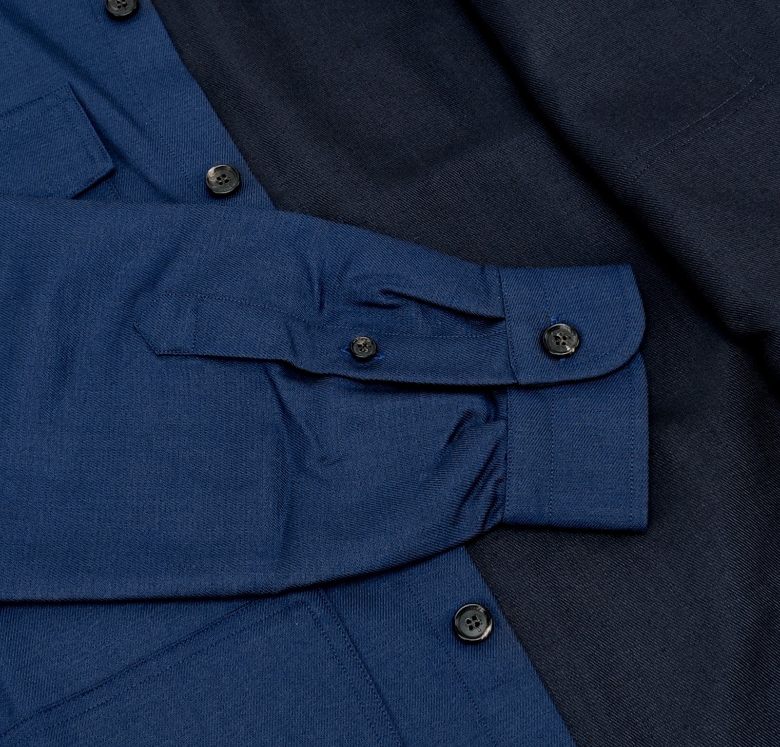 $1850 ISAIA NAPOLI Blue Hand-Sewn Overshirt Jacket Wool - Cashmere Size XL