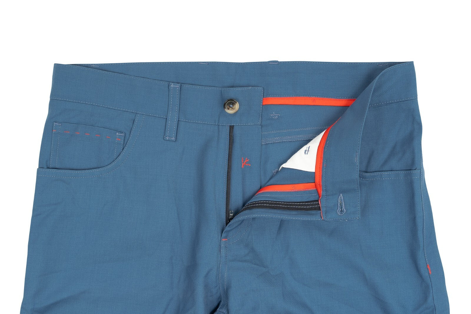750$ ISAIA NAPOLI Blue 5 Pockets Short Pant Wool 130's 32 US / 48 EU