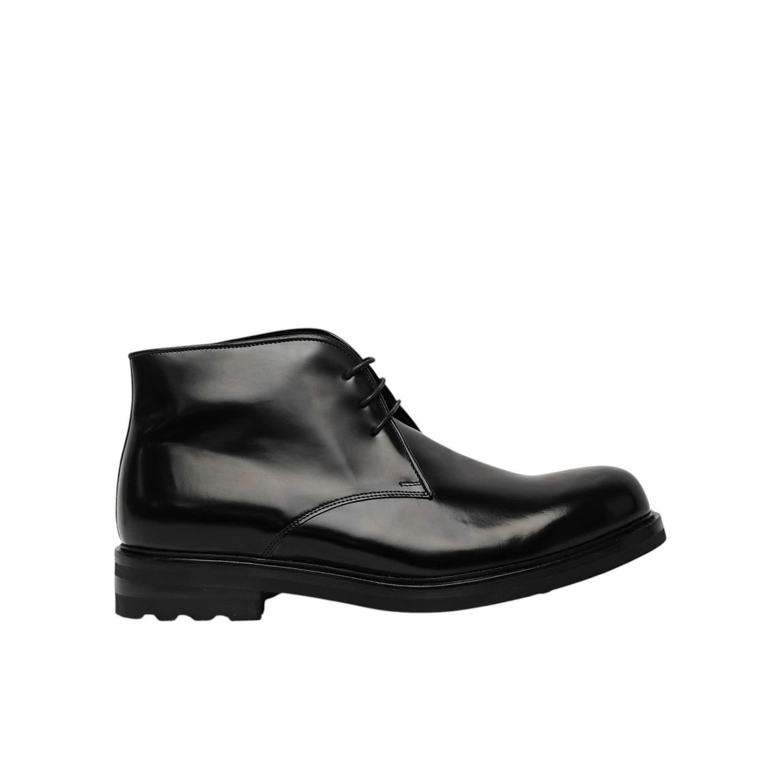 1300$ TESTONI "Arezzo" Black Desert Boot Calf + Fur Lining 8 UK / 9 US / 42 IT
