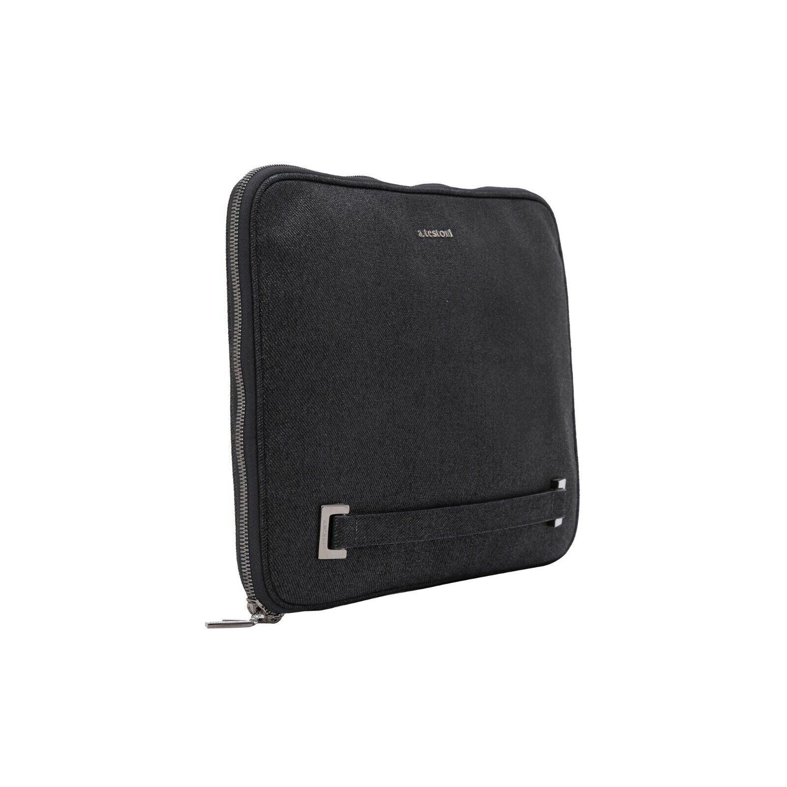 $730 Testoni Bologna Bright Denim Jeans Clutch Bag / Document Holder + PC case