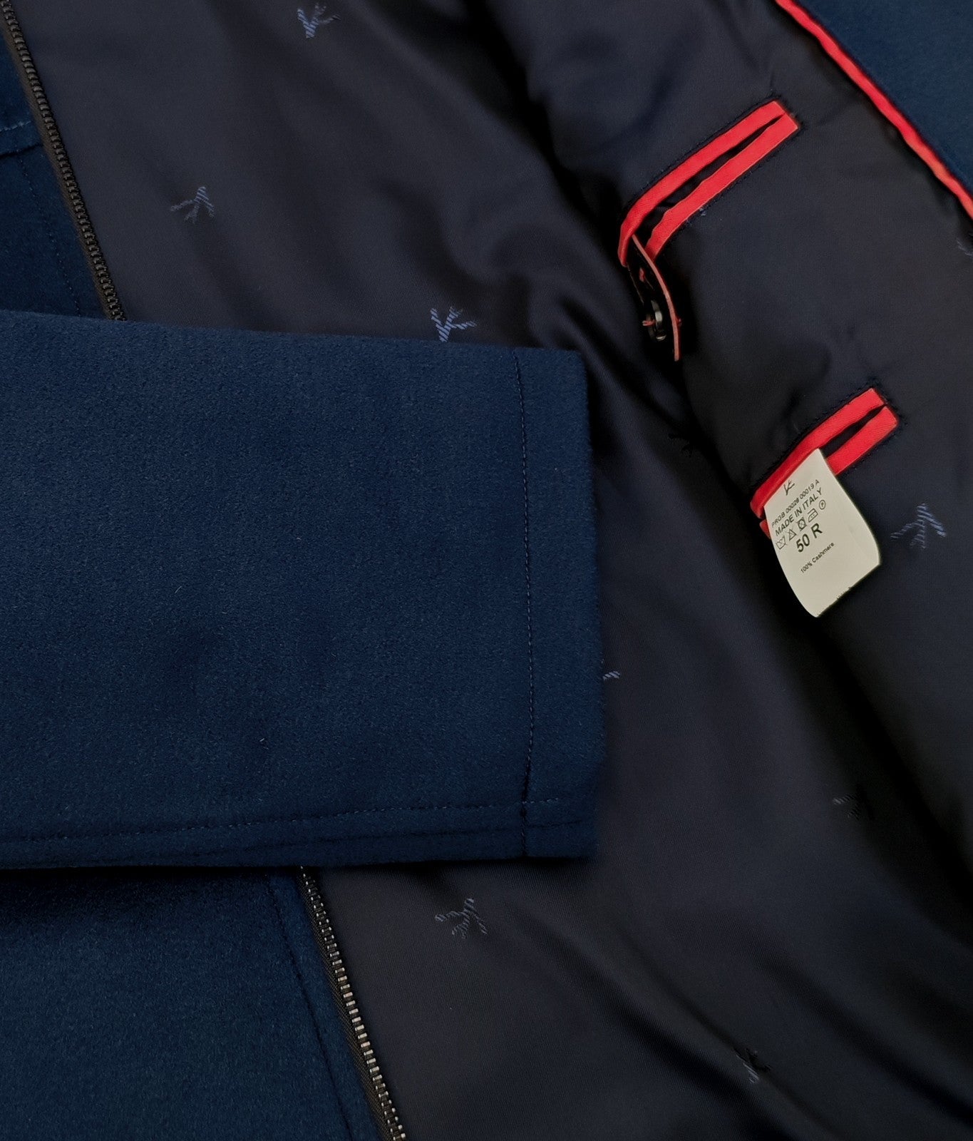 $4750 ISAIA NAPOLI Blue Full Zip Bomber Jacket 100% Cashmere 40 US / 50 EU