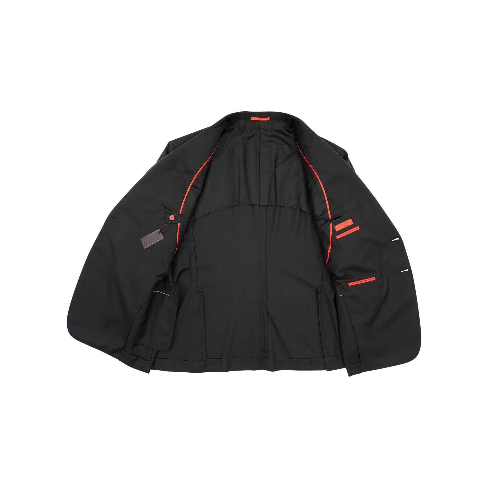 $5900 ISAIA "Made to Measure" Aquaspider Black Suit Wool 54 US / 64 EU