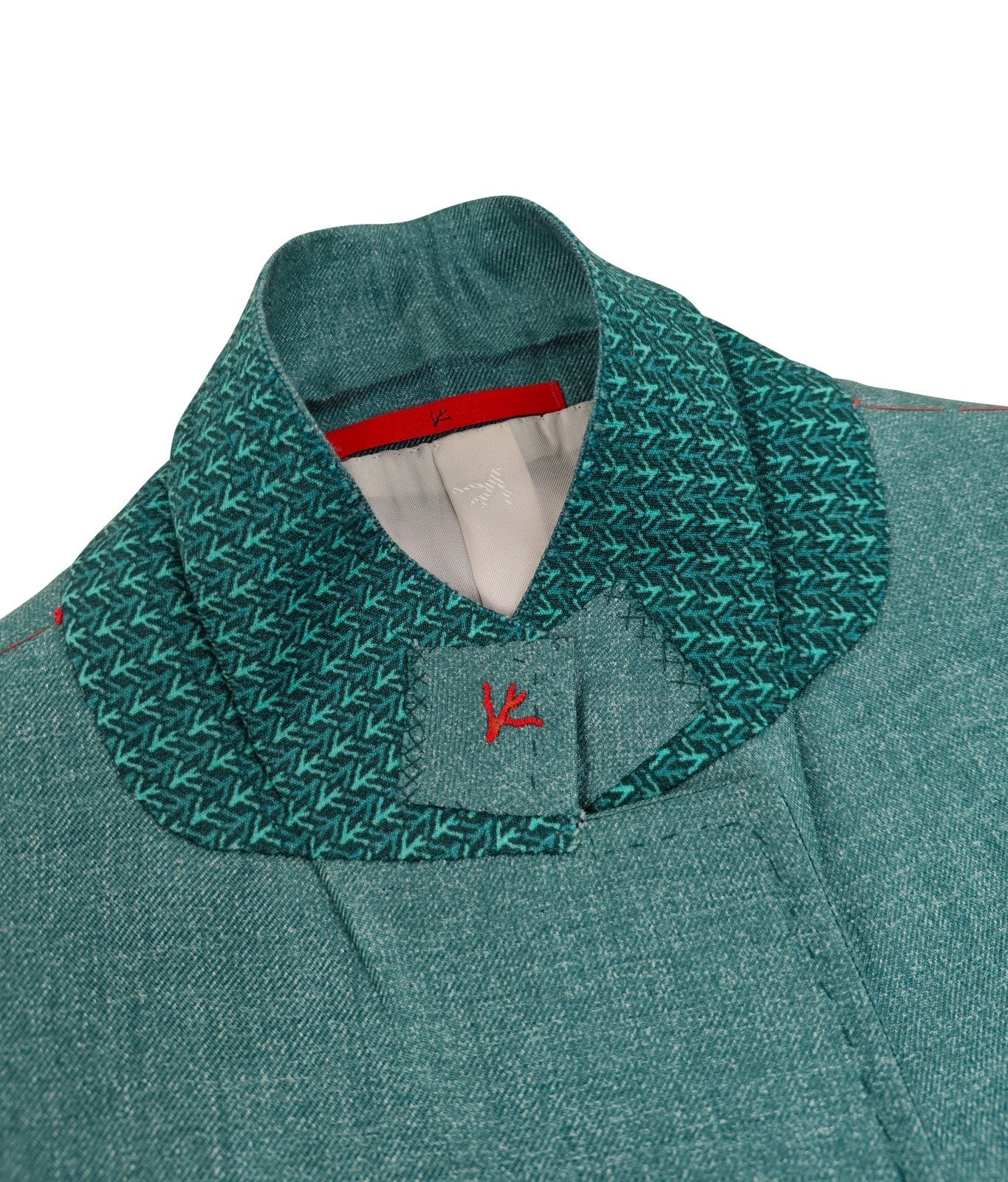 $5200 ISAIA NAPOLI "Shiny" Light Teal Blazer Sport Coat 100% Silk 44 US / 54 EU