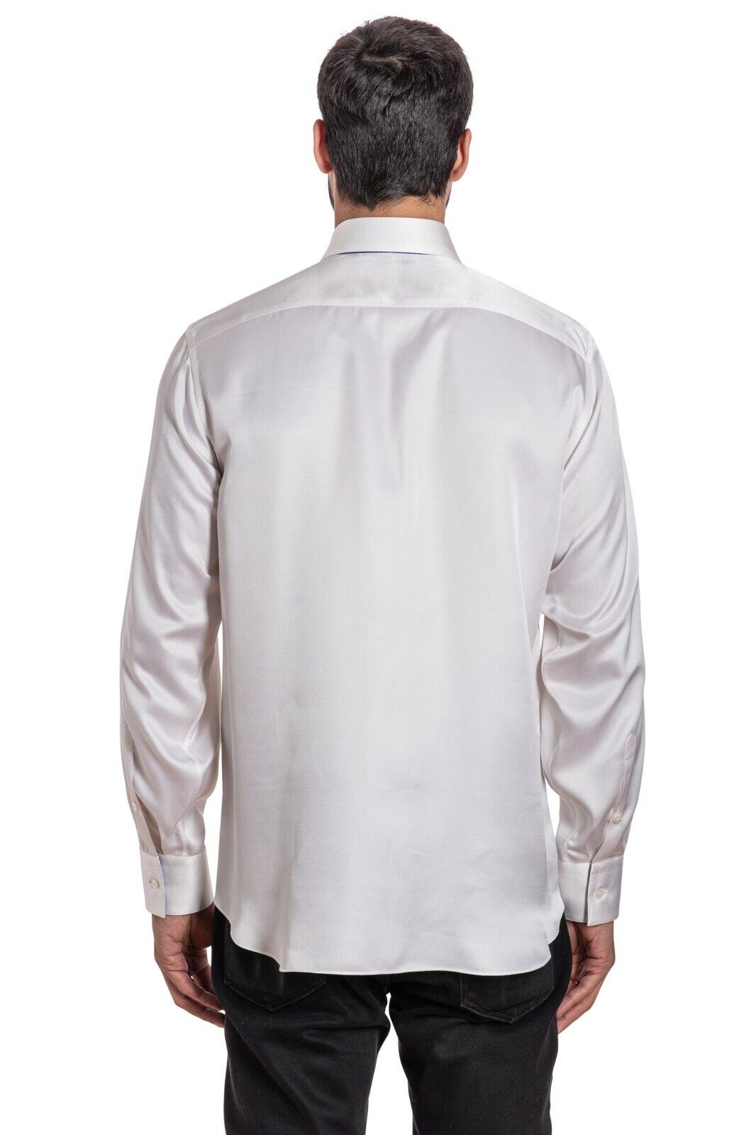 ITALIAN LUXURY 1400$ GERLIN Shirt 100% Silk Ivory ZILLI