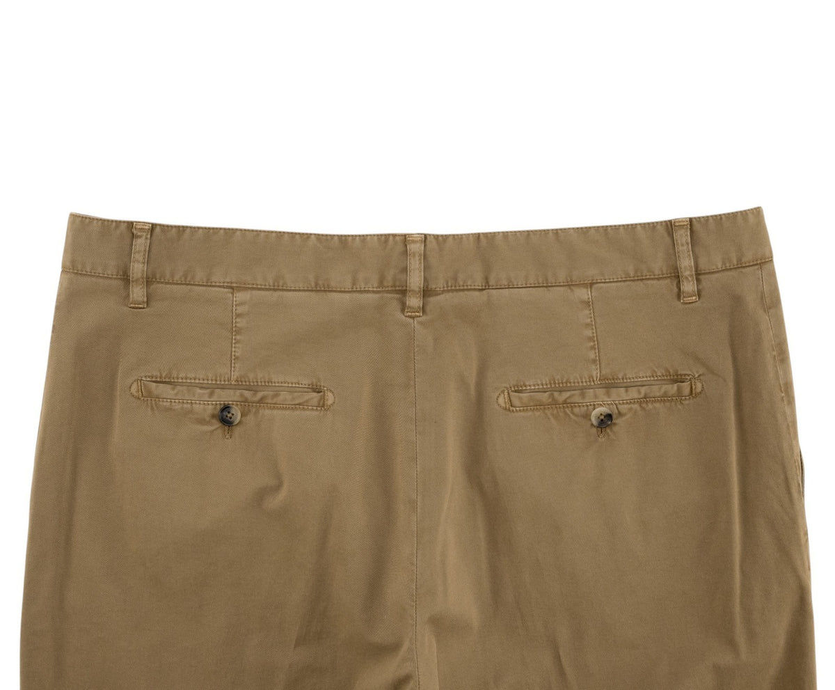 720$ ISAIA NAPOLI Dark Beige Chino Pant Cotton Regular Fit 38 US / 54 EU
