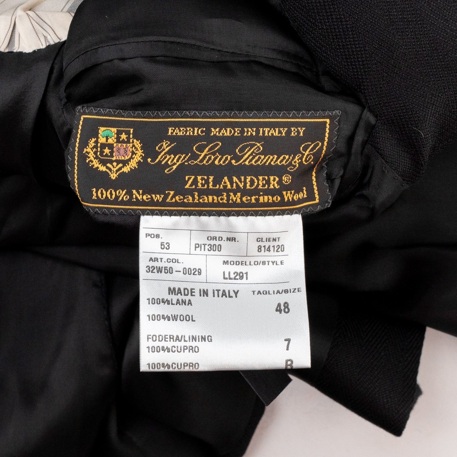 1900$ RAFFAELE CARUSO Black Wool LORO PIANA Jacket Sport Coat 38 US 48 IT