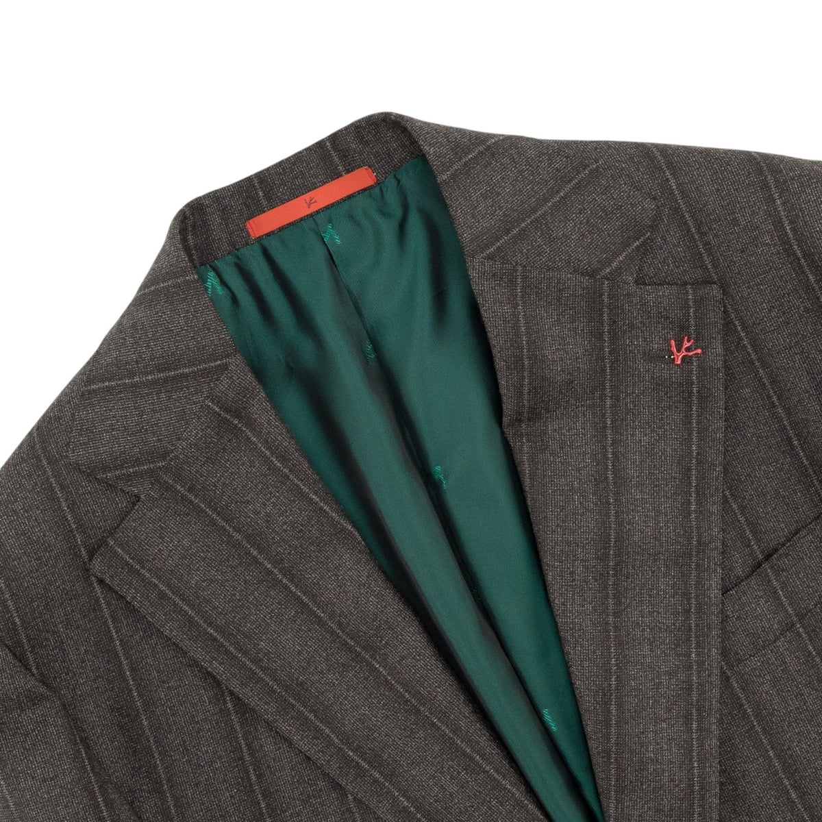 $6850 ISAIA NAPOLI "Marechiaro" Brown / Gray Suit Hand-Sewn Wool Striped