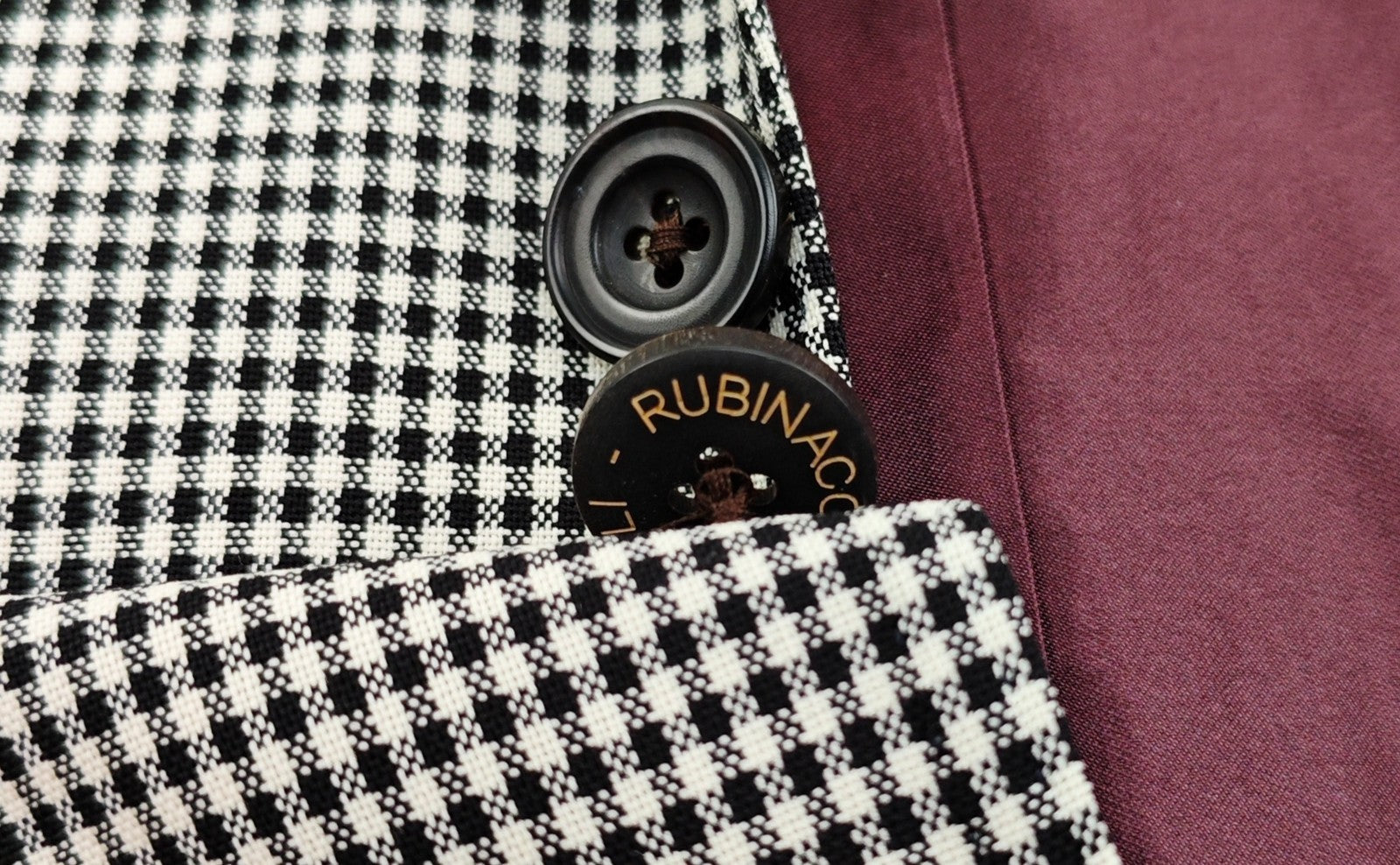 $1450 RUBINACCI Gray Checks Jacket Sport Coat Wide Lapel Fine Wool 40 US 50 EU