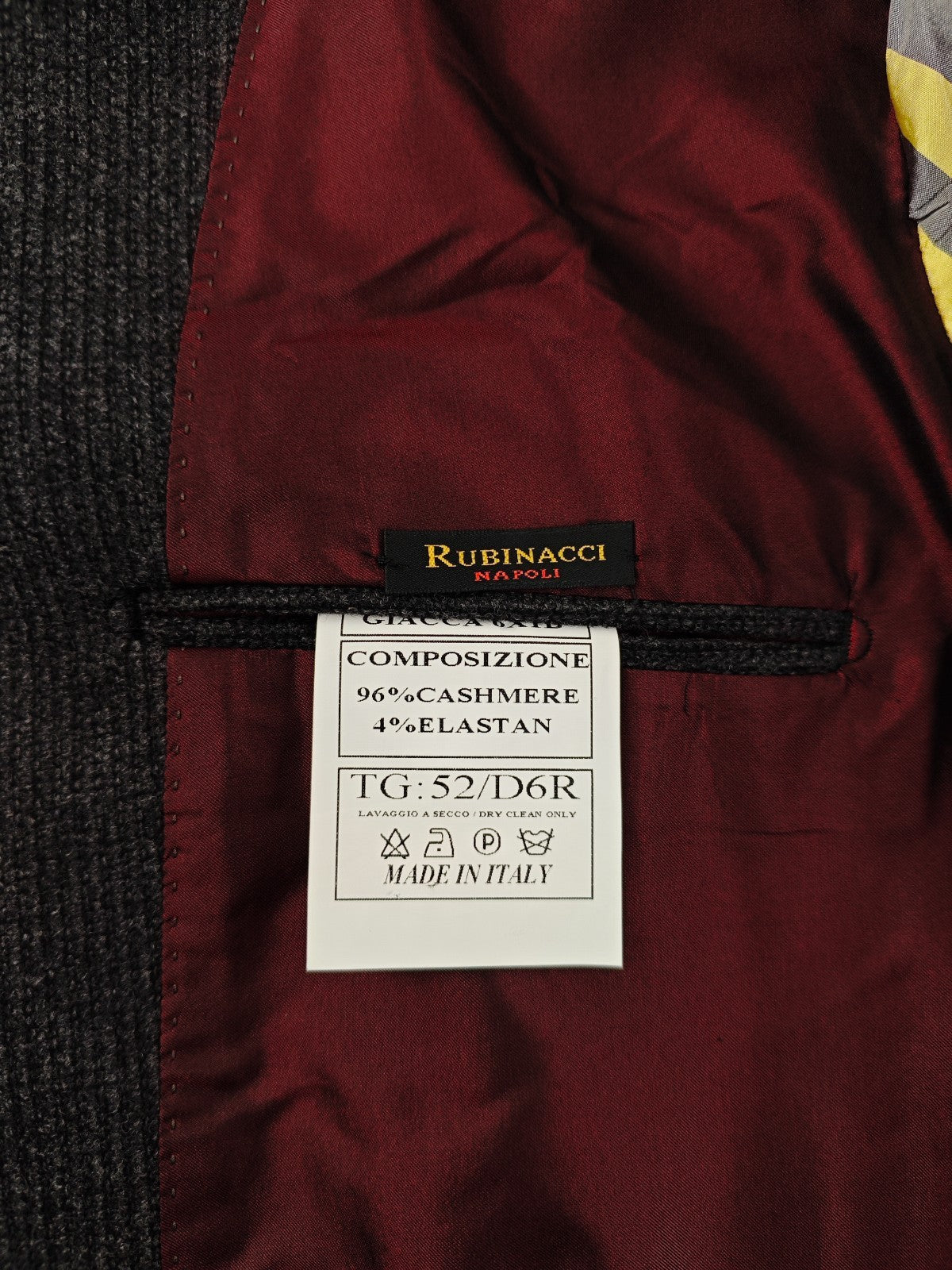 $2600 RUBINACCI NAPOLI Gray Double Breasted Jacket Soft Cashmere 42 US / 52 EU