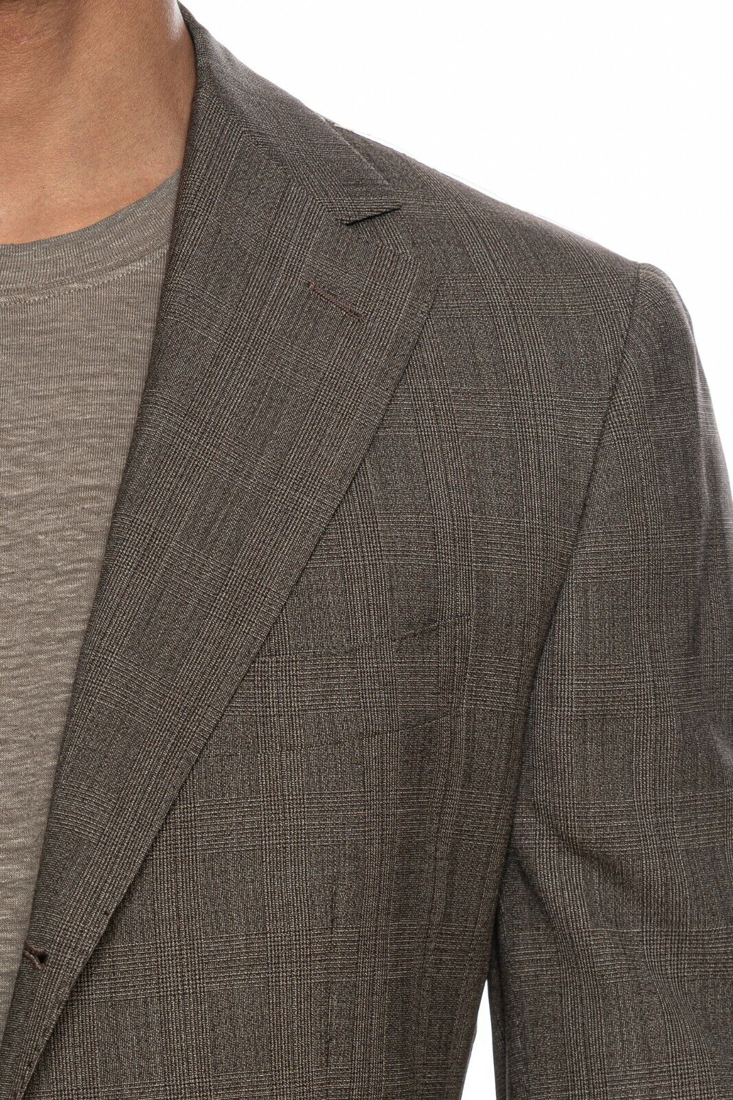 SARTORIA PARTENOPEA NAPOLI Dove Grey Check Wool 130's Jacket 40 US / 50 EU 7R