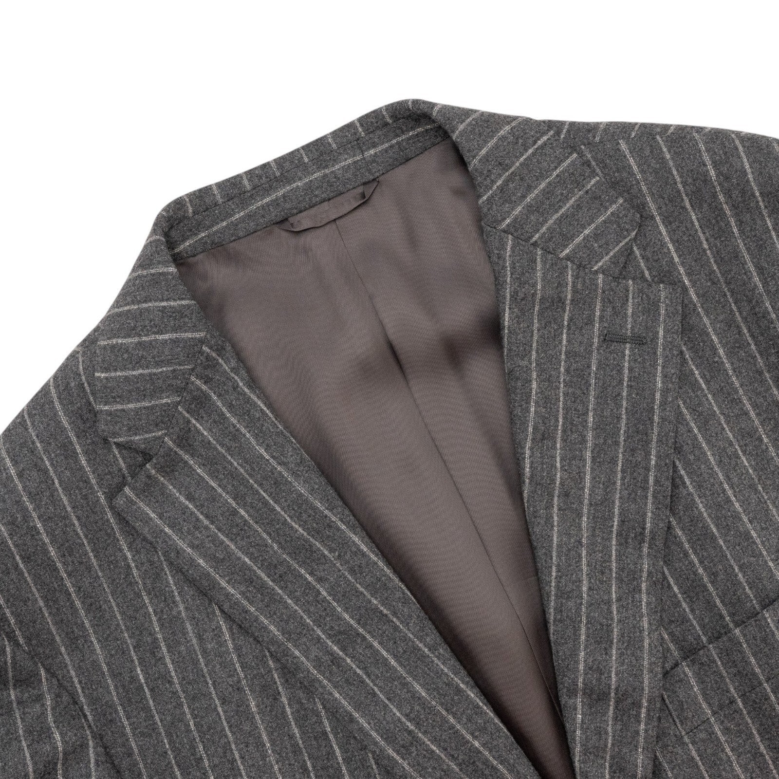 $1800 BURBERRY LONDON 3/2 Roll Suit Wool 100's Pinstripe Gray 46 US / 56 EU 7R