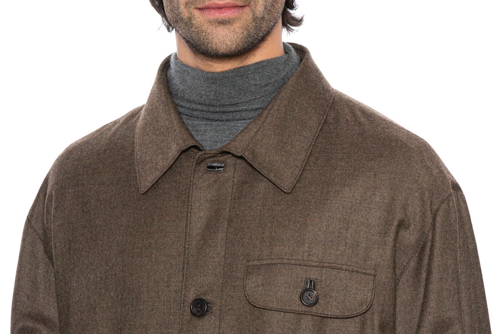 $4200 HETTABRETZ Field Jacket 100% Cashmere Fleece Leather Details 42 US / 52 EU