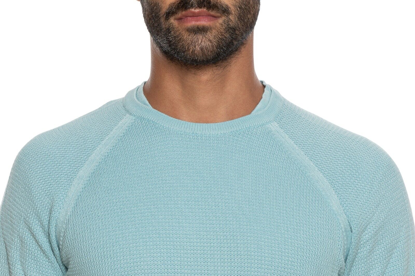390$ DELLA CIANA CASHMERE Sweater Sweatshirt Cotton Blue Tiffany 40 US / 50 EU