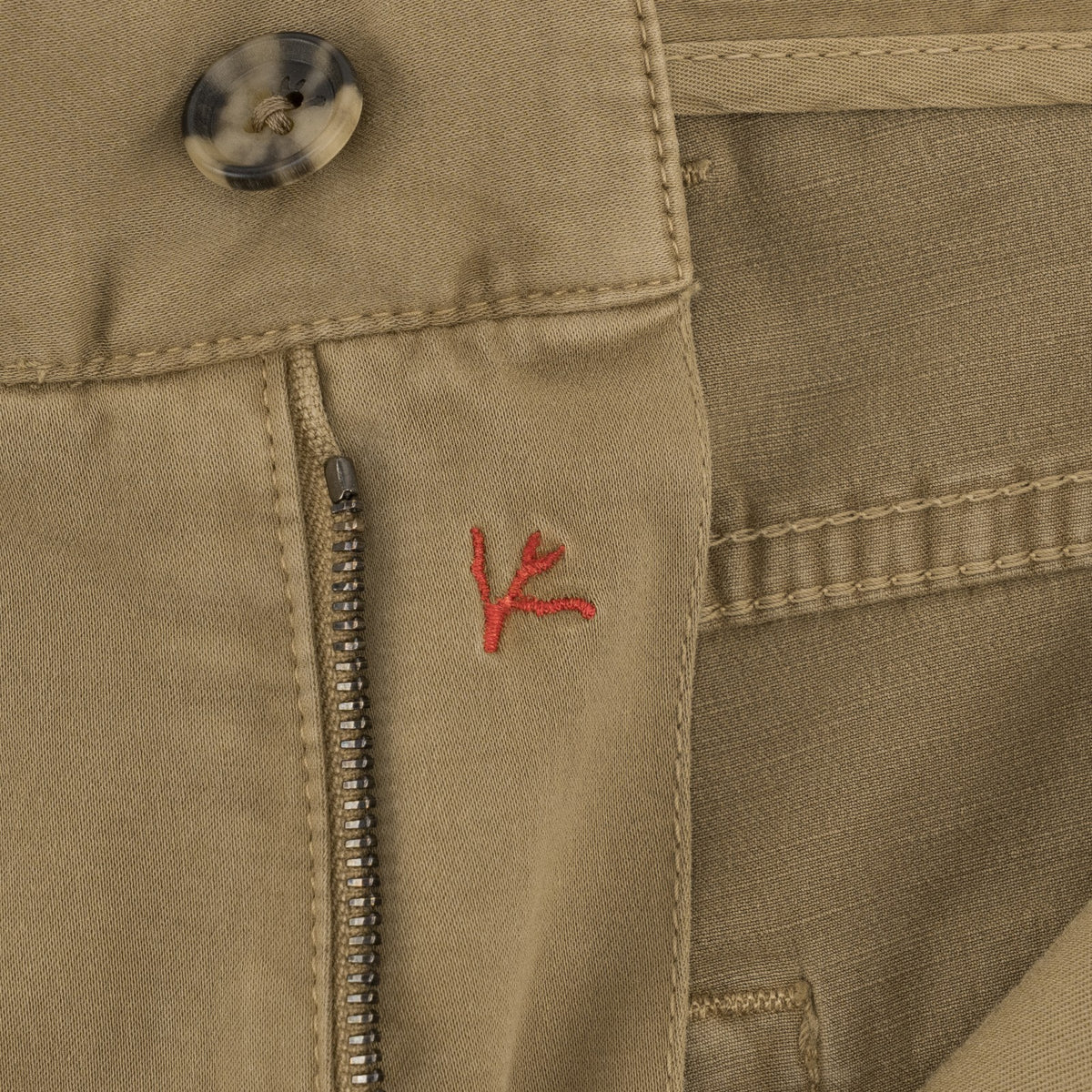 850$ ISAIA NAPOLI "Chiaia" Beige Chino Sport Pant Cotton Cashmere - Leather Tag