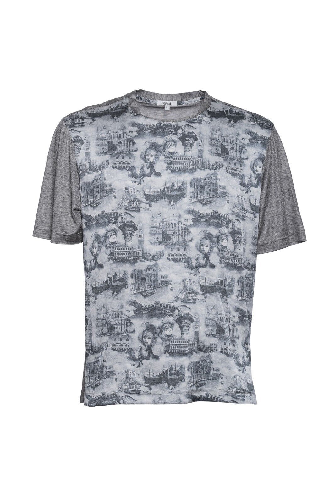 750$ ITALO FERRETTI T-Shirt Gray "VENICE" 100% Silk COMO Size L (2) ZILLI