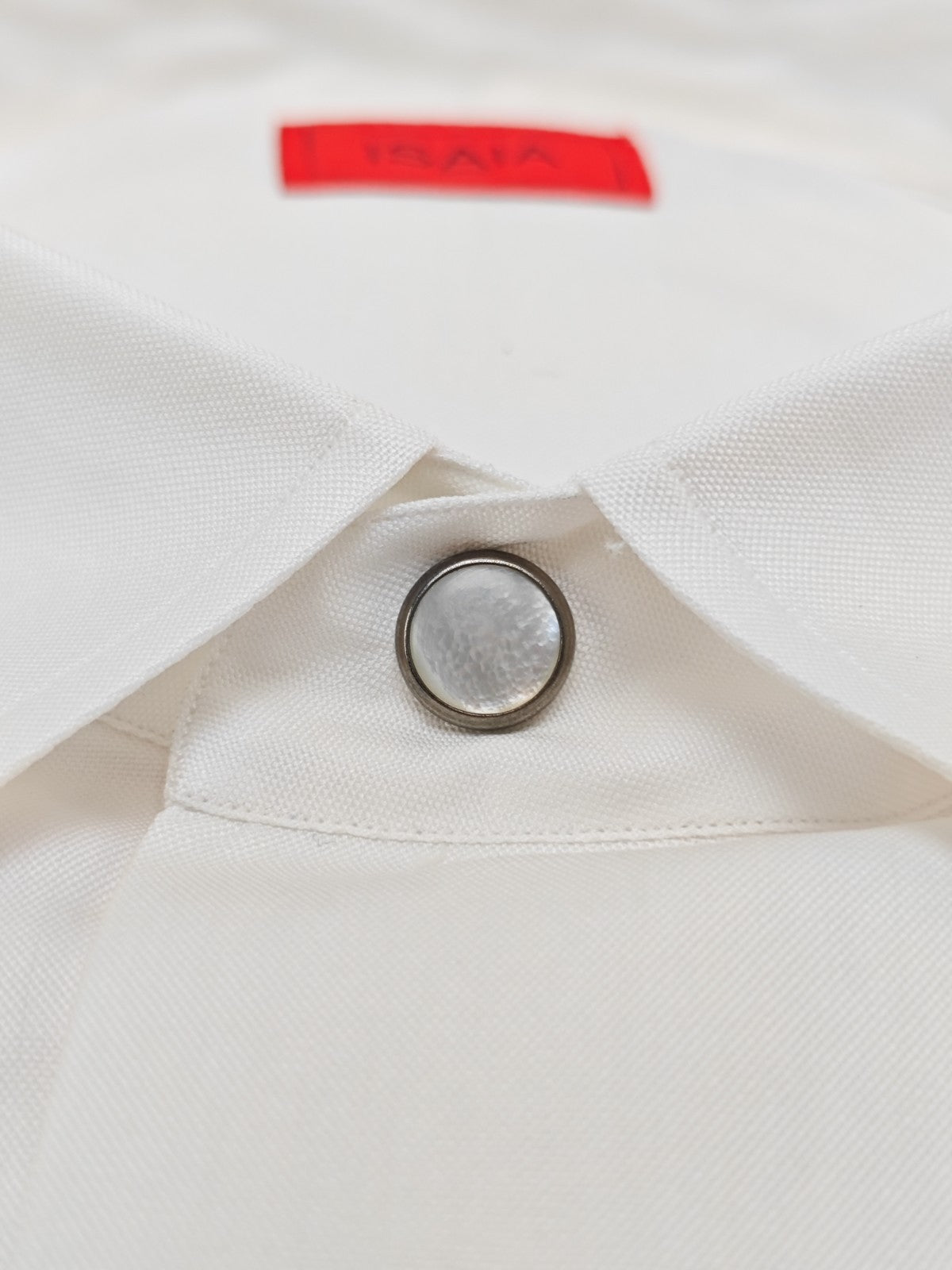 850$ ISAIA "Western" Casual Shirt Pockets White Fine Cotton 16 - 41