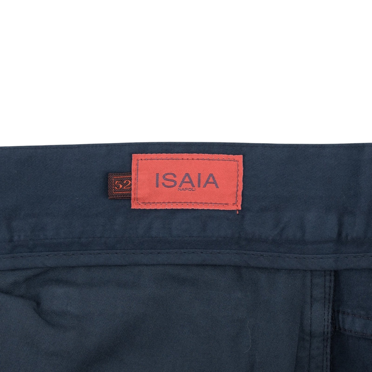925$ ISAIA NAPOLI "Chiaia" Blue Chino Sport Pant Cotton Cashmere - Leather Tag