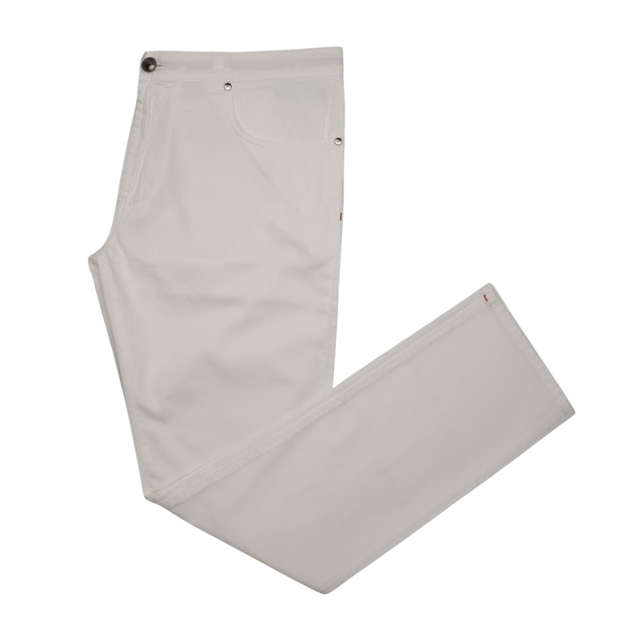 695$ ISAIA NAPOLI White 5 Pockets Jeans Denim Pant Cotton Slim Fit