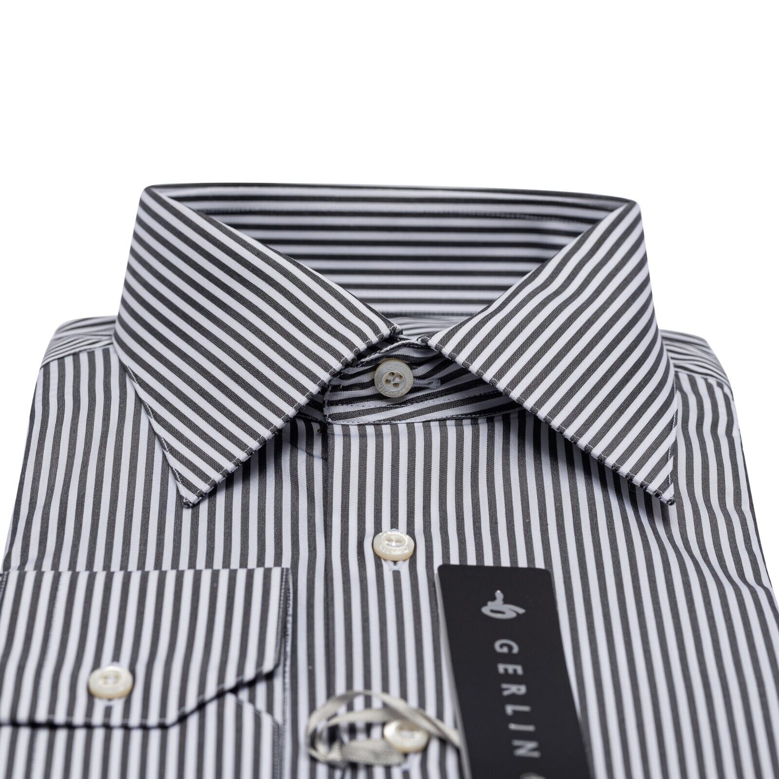 690$ LUXURY GERLIN Shirt Striped SUPRALUX ALUMO Cotton 16 - 41 2AH ZILLI