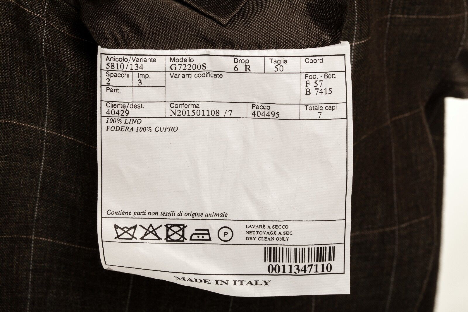 BELVEST Hand Made in Italy Jacket Pure Linen Checks Dark Green 40 US 50 EU 6 R