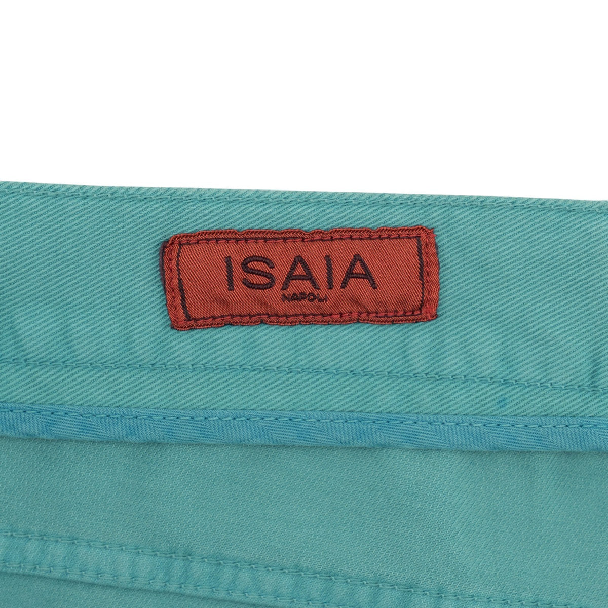 690$ ISAIA NAPOLI Turquoise 5 Pockets Pant Denim Cotton 46 US / 56 EU