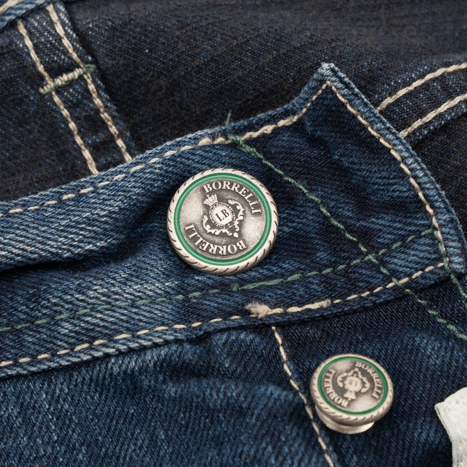 415$ LUIGI BORRELLI NAPOLI Washed Blue Denim Jeans Cotton 36 US / 52 EU