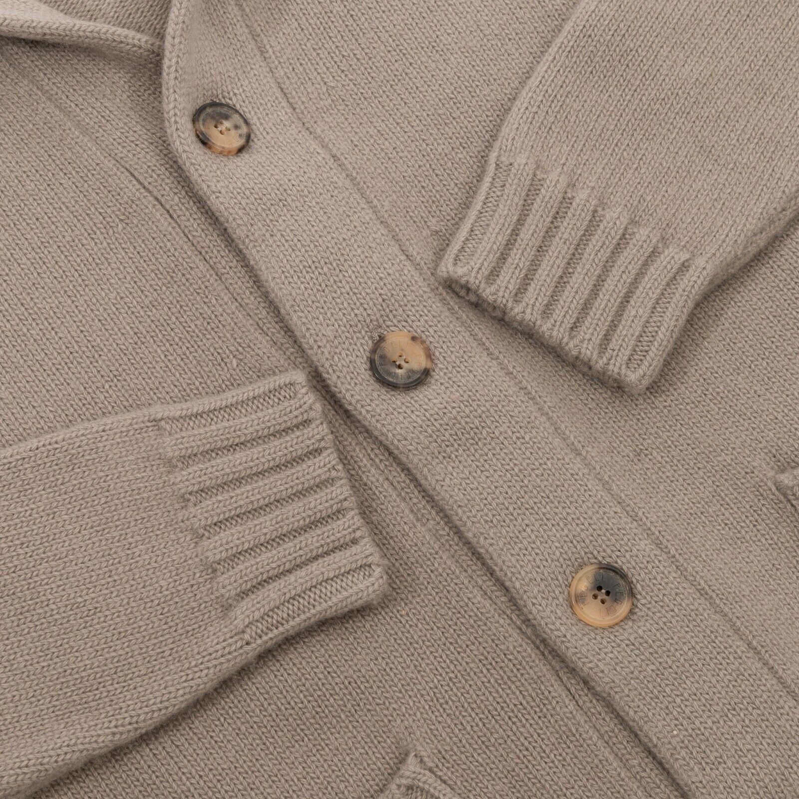 $1800 FEDELI CASHMERE Dove Gray Cardigan Jacket Thick 100% Cashmere 40 US 50 EU