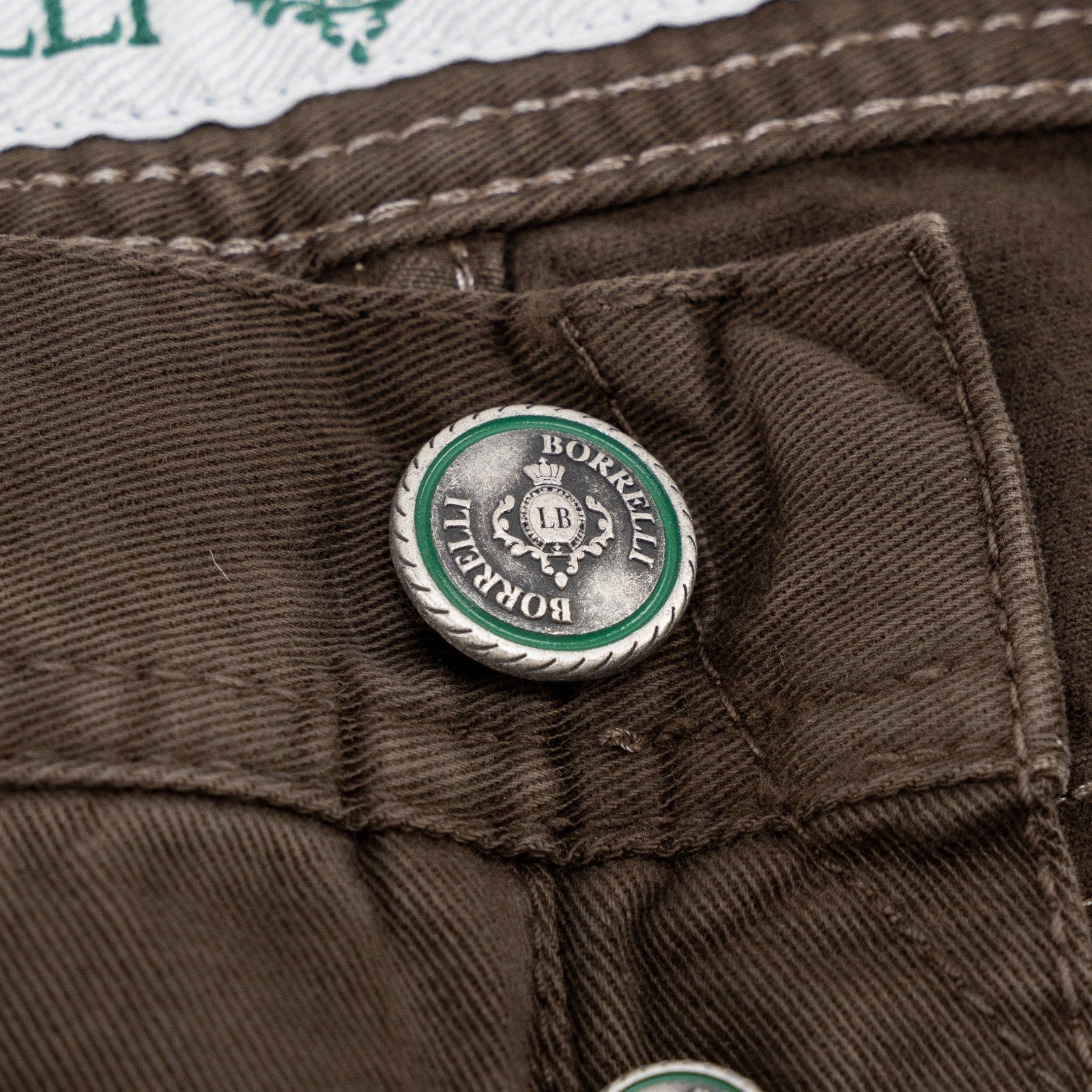415$ LUIGI BORRELLI NAPOLI Brown Denim Jeans Pant Cotton 34 US / 50 EU - Regular