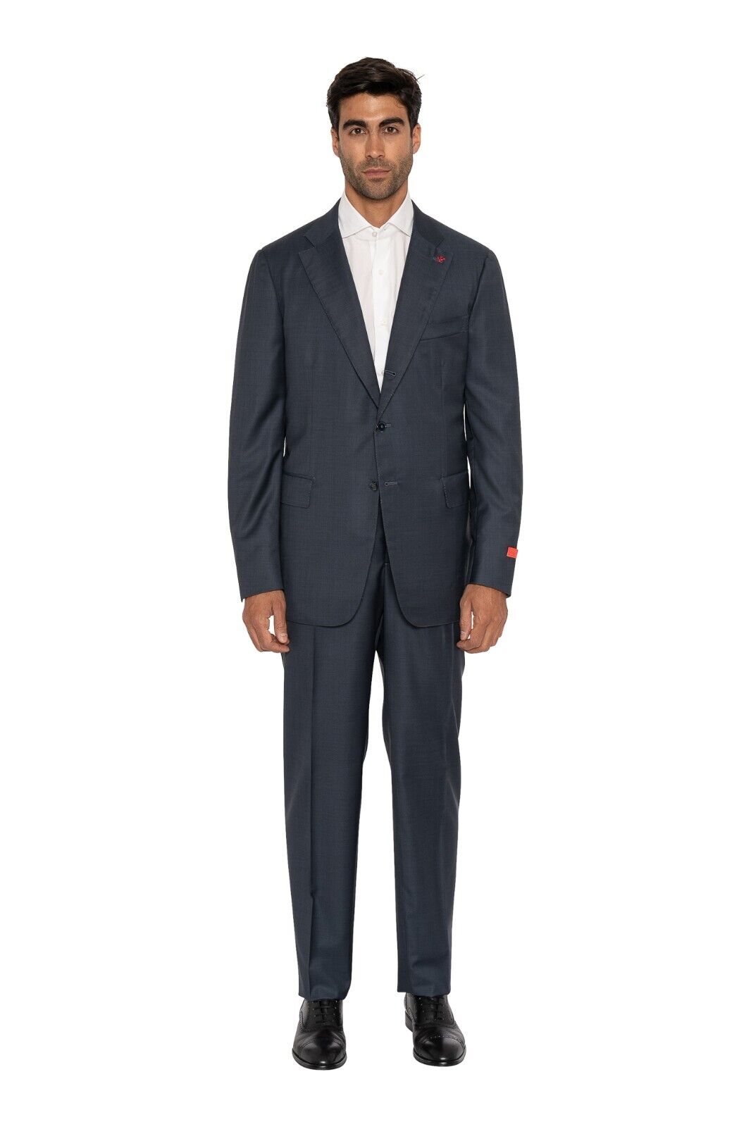 $5600 ISAIA NAPOLI Blue Hand-Sewn Solid Suit Fine Wool 44 US / 54 EU 7R