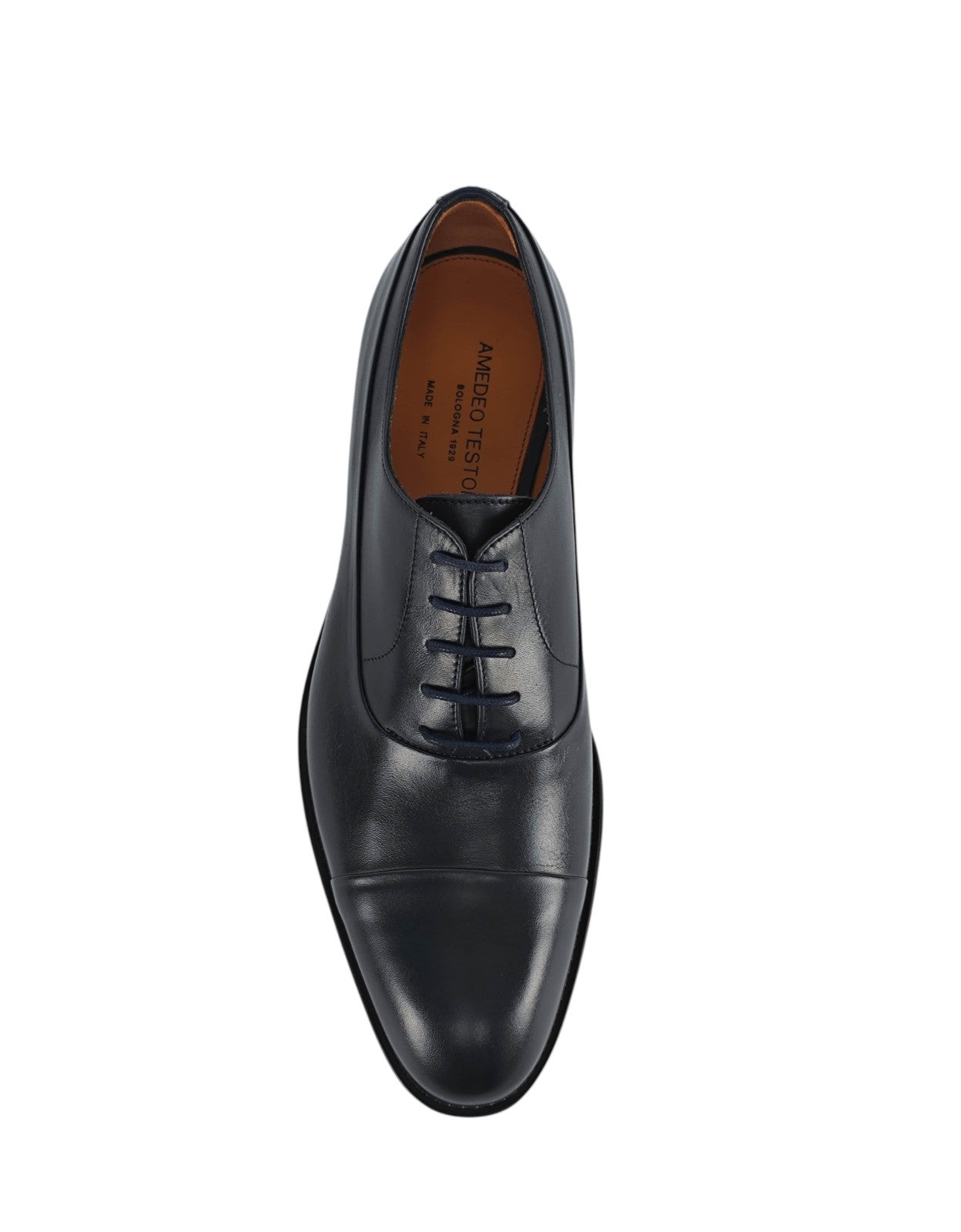 950$ TESTONI 1929 "Salerno" Oxford Shoes Vintage Calf Navy 8 UK / 9 US / 42 IT