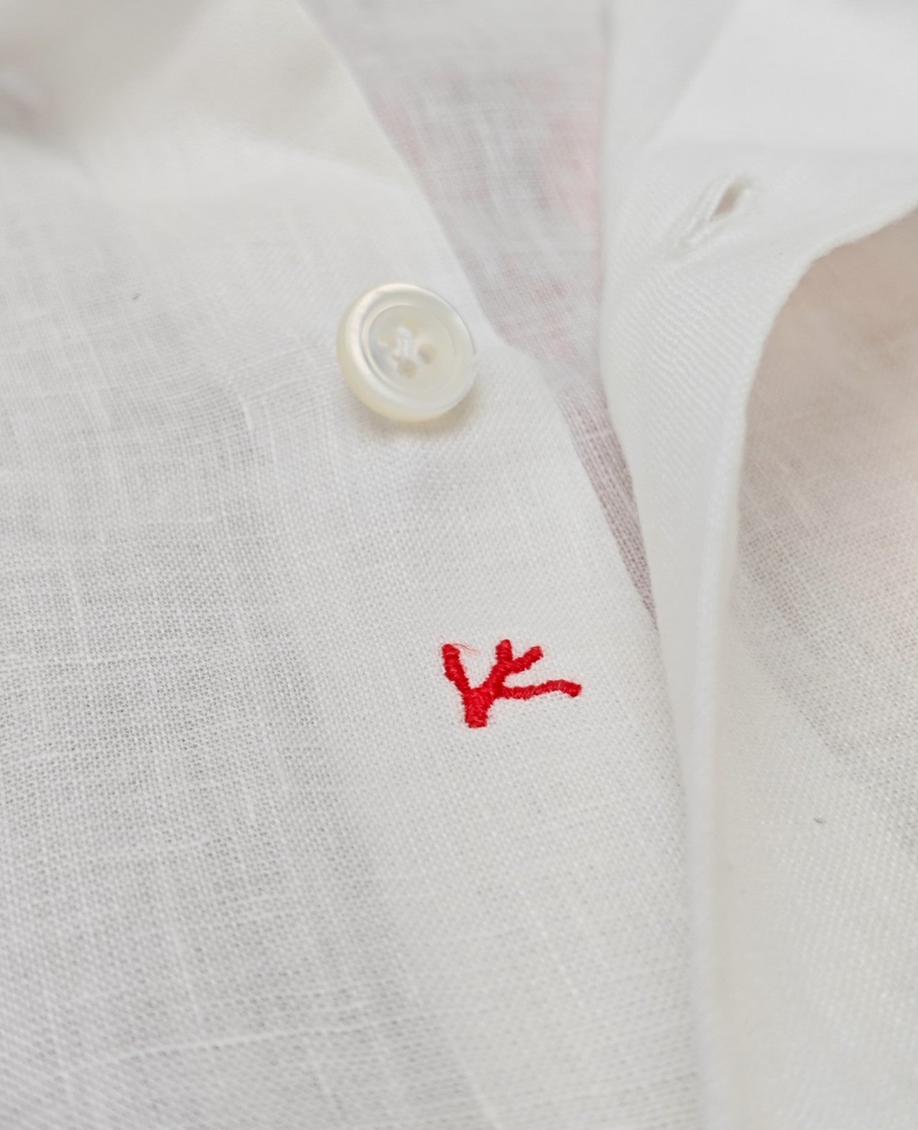775$ ISAIA NAPOLI "Mix" White Solid Dress Shirt Hand-Sewn 100% Linen