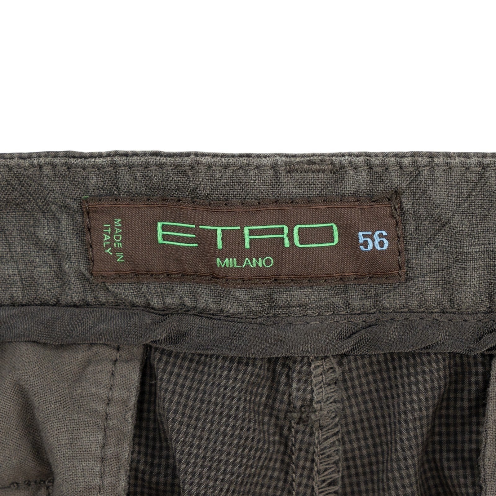750$ ETRO MILANO Gray Fine Cotton Pant Classic Straight Leg 40 US / 56 EU