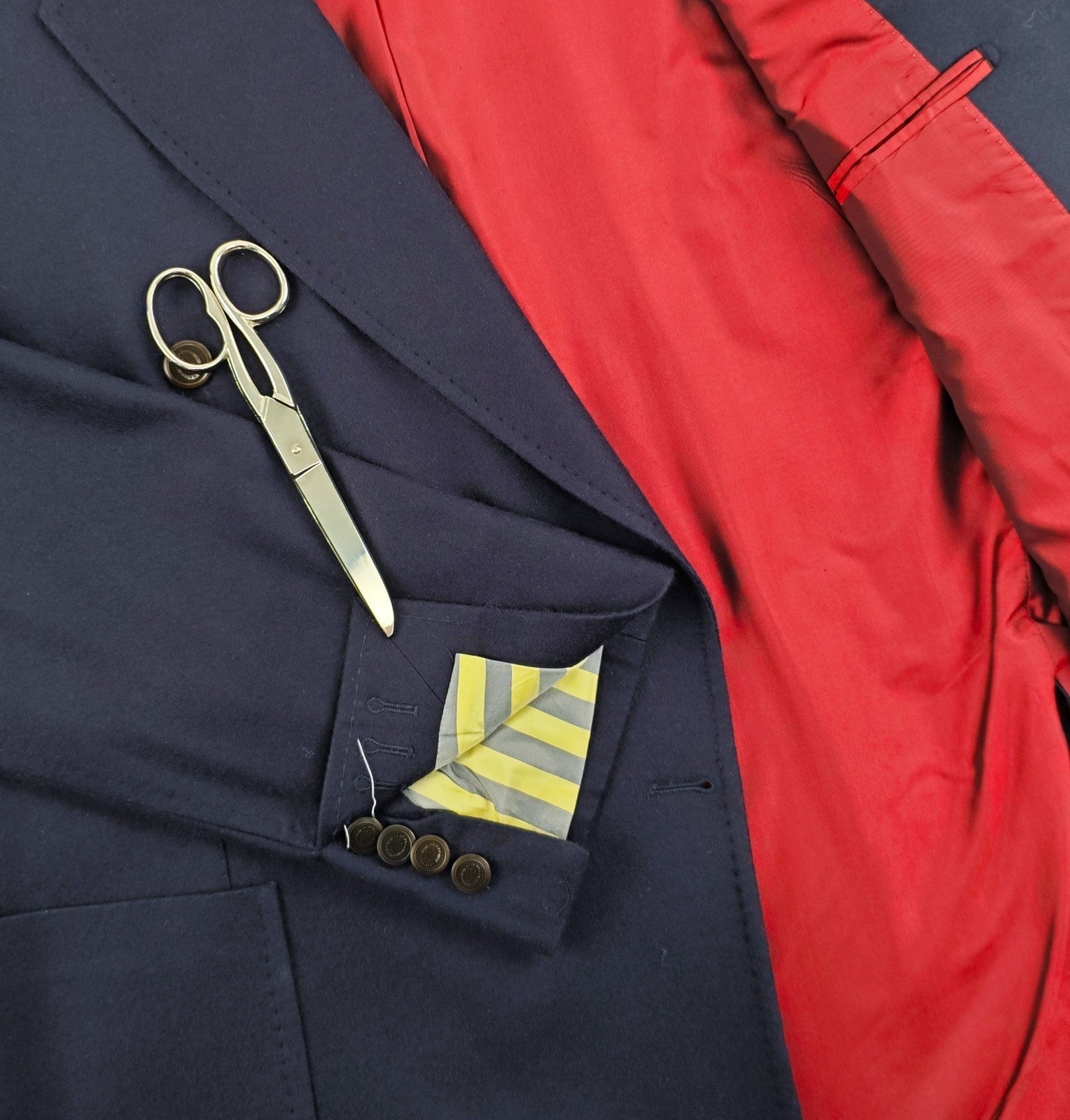 $1930 RUBINACCI NAPOLI Blue Double Breasted Jacket 100% Cashmere 44 US / 54 EU