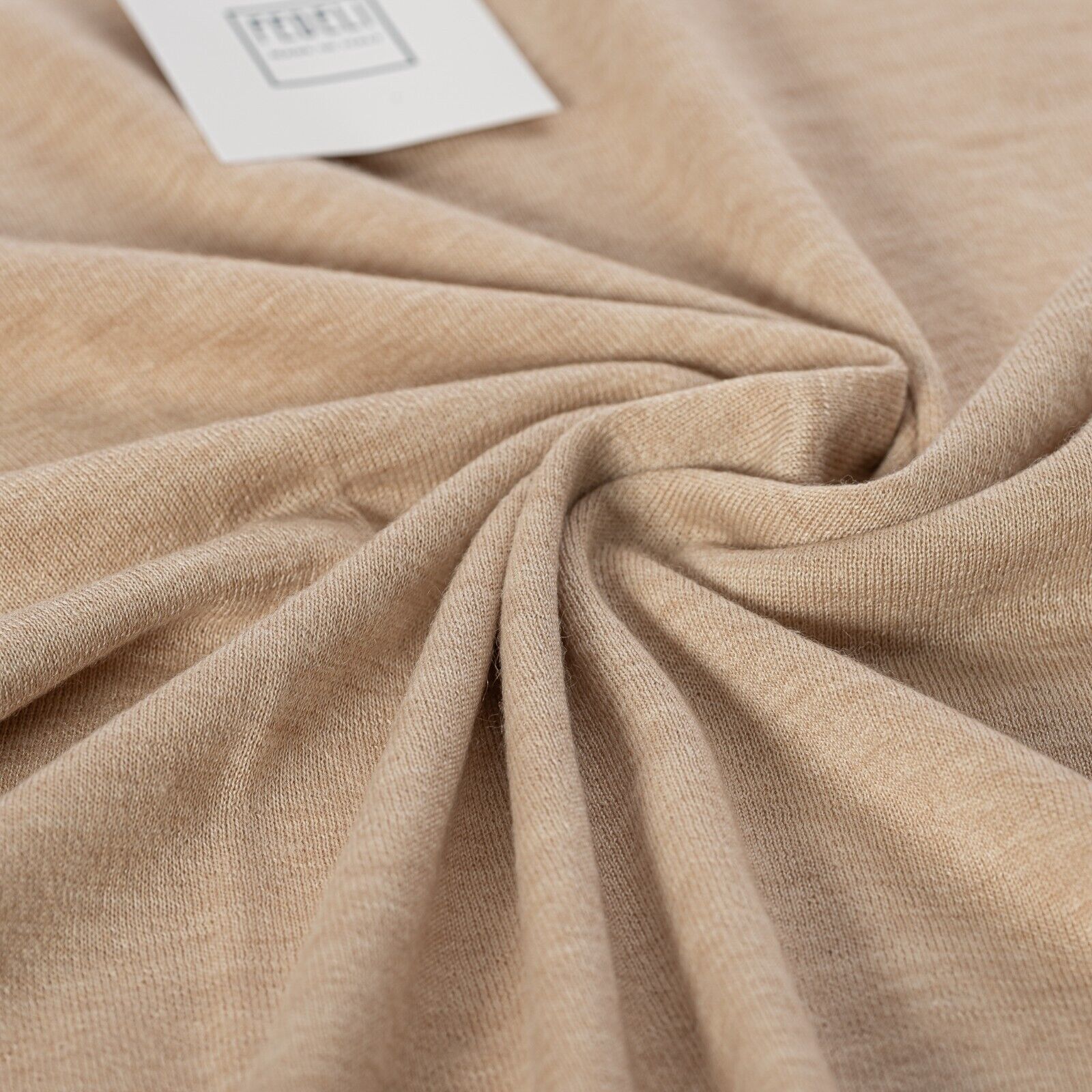 $2000 FEDELI CASHMERE Beige Modern V-neck Sweater 90% CASHMERE 10% VICUNA