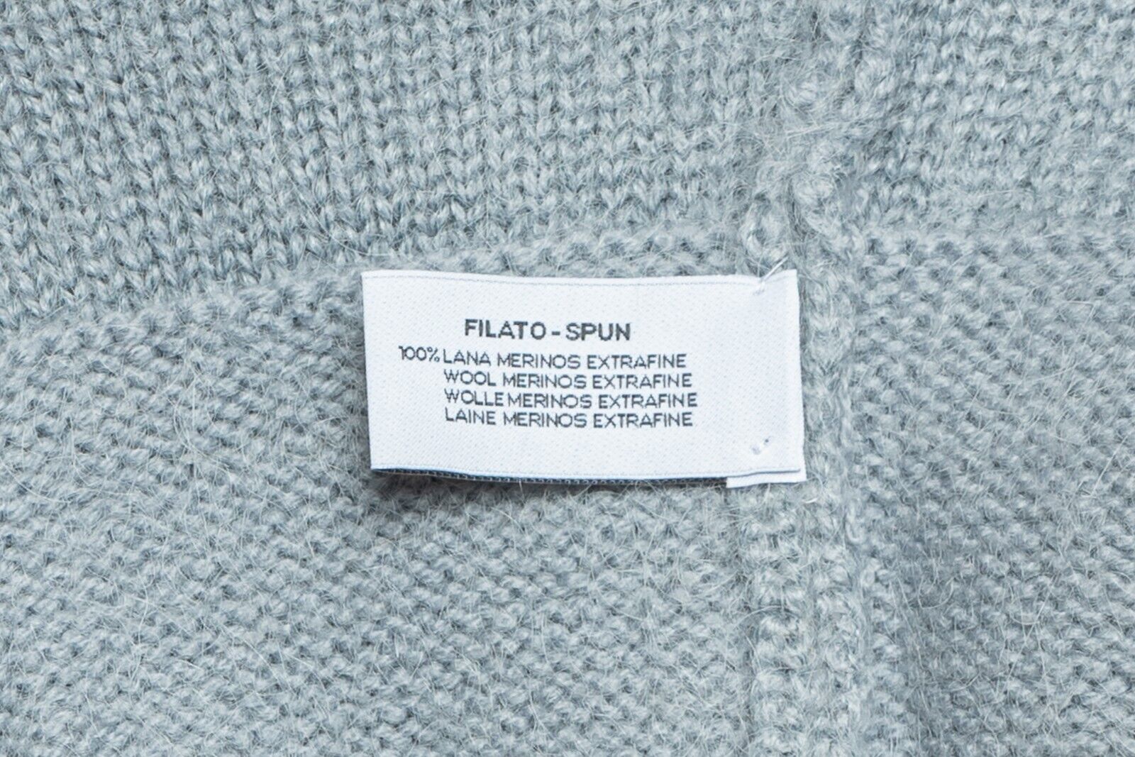 430$ DELLA CIANA CASHMERE Sweater Merinos Wool Extrafine Gray-Blue 40 US / 50 EU