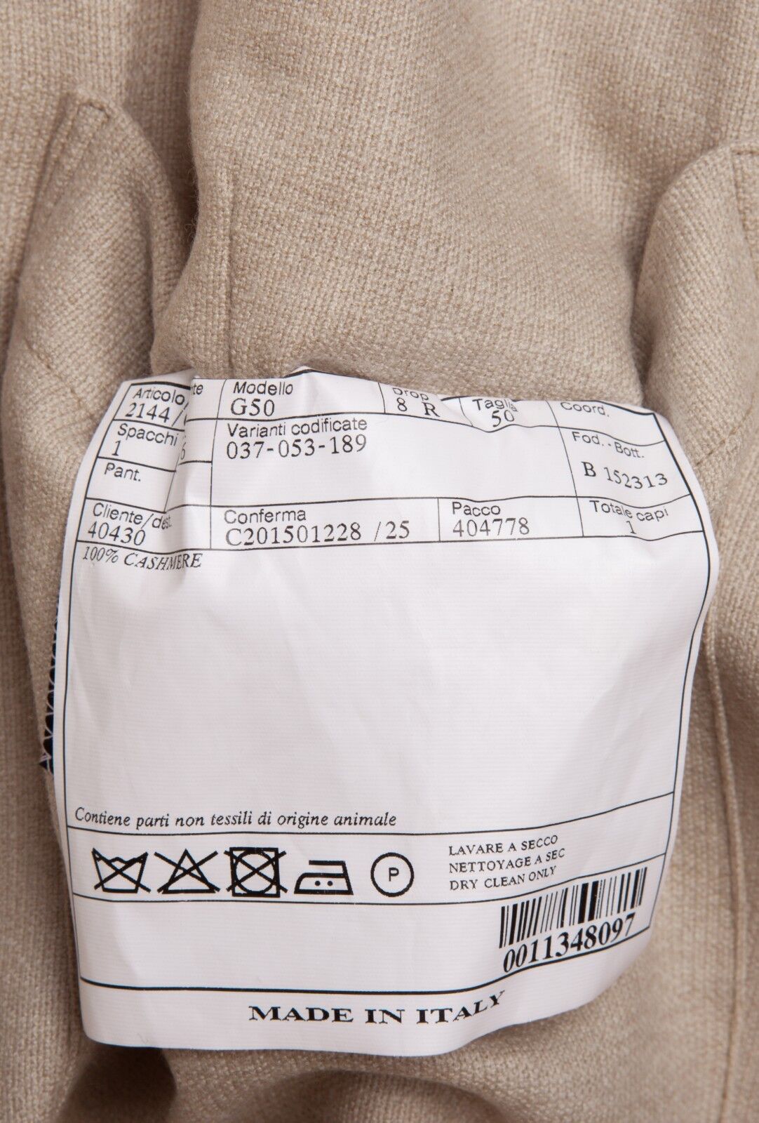 $2290 BELVEST Beige 100% Cashmere Jacket Blazer 40 US / 50 EU Drop 8R