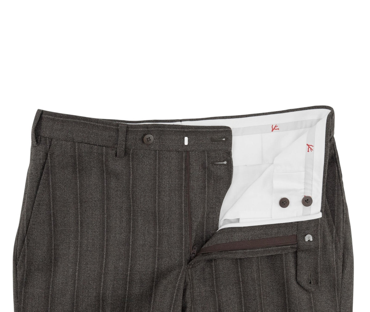 $6850 ISAIA NAPOLI "Marechiaro" Brown / Gray Suit Hand-Sewn Wool Striped
