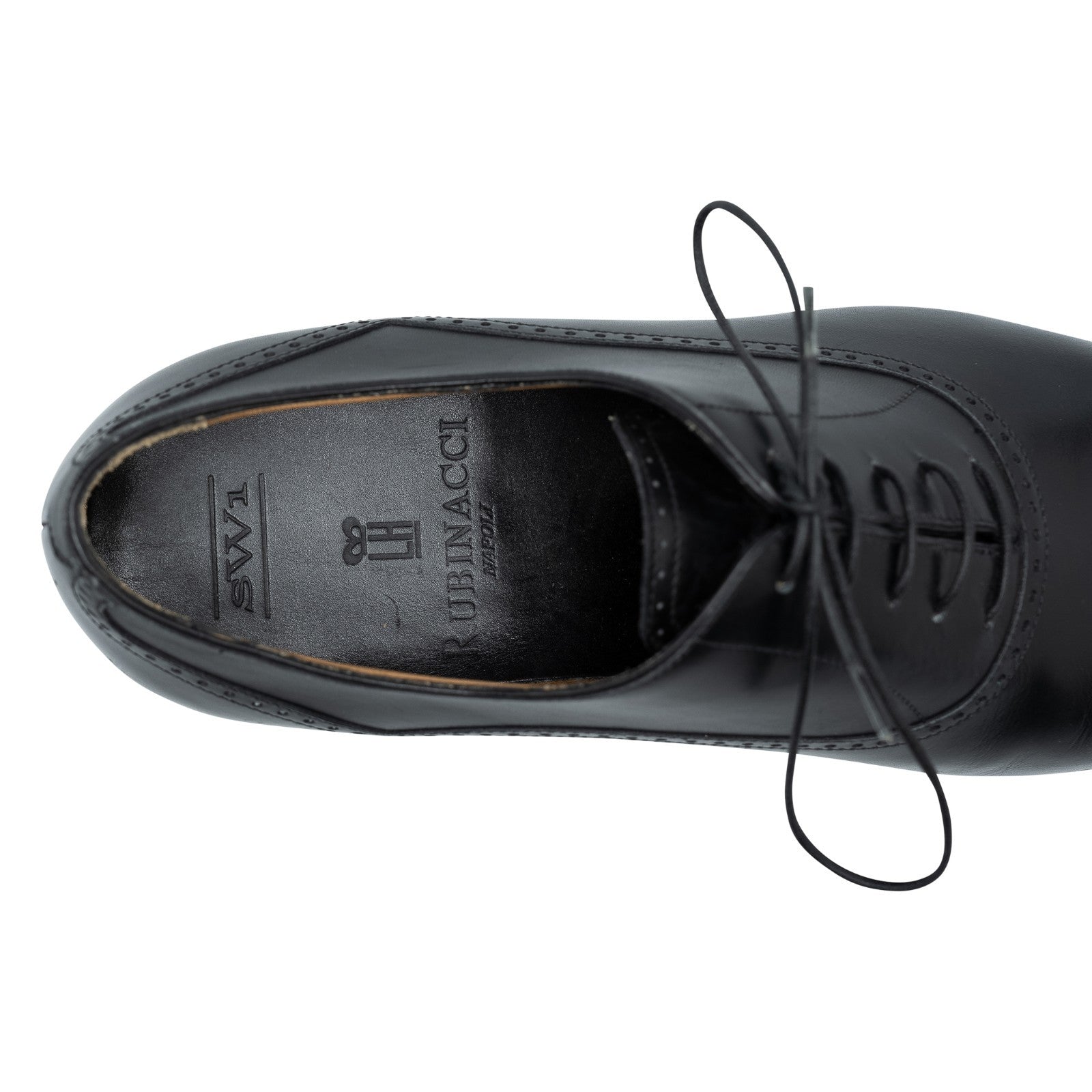 1100$ RUBINACCI NAPOLI Francesina Oxford Shoes Black Leather – Handmade in Italy