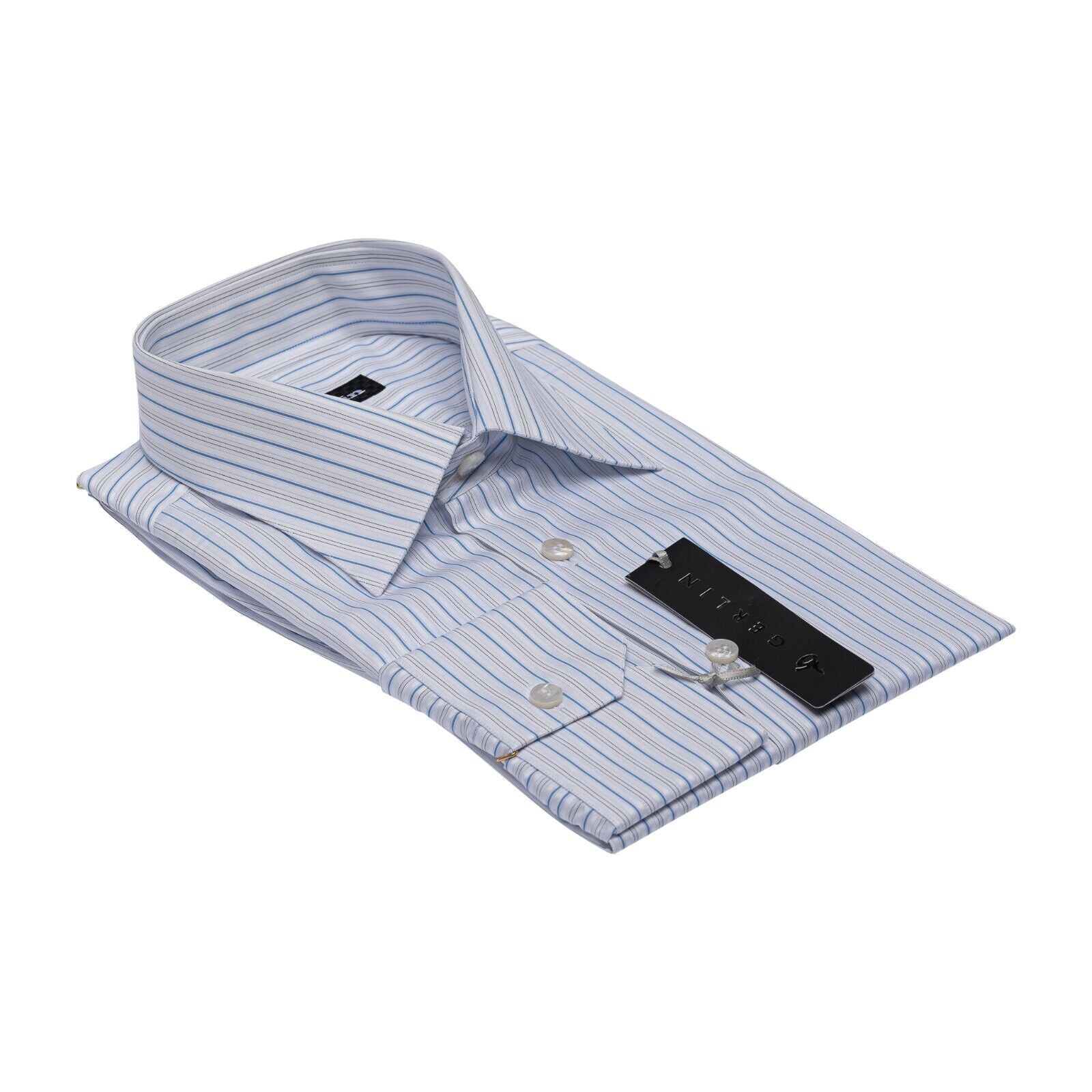 690$ LUXURY GERLIN Shirt Light Blue ALUMO Cotton 16 - 41 4F BIJAN