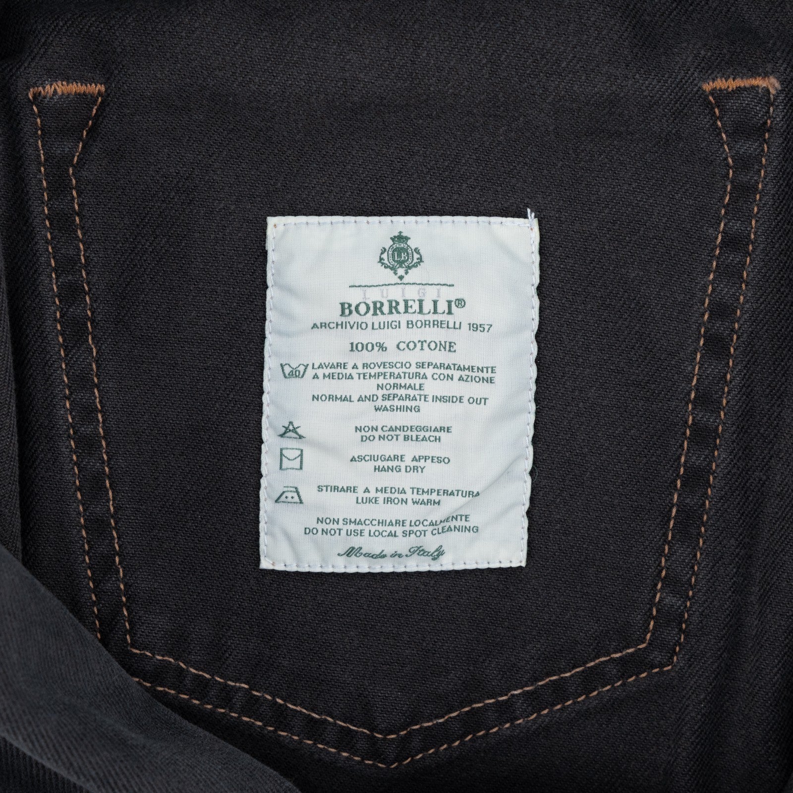 415$ LUIGI BORRELLI NAPOLI Gray Wash Denim Jeans Pant Twill Cotton
