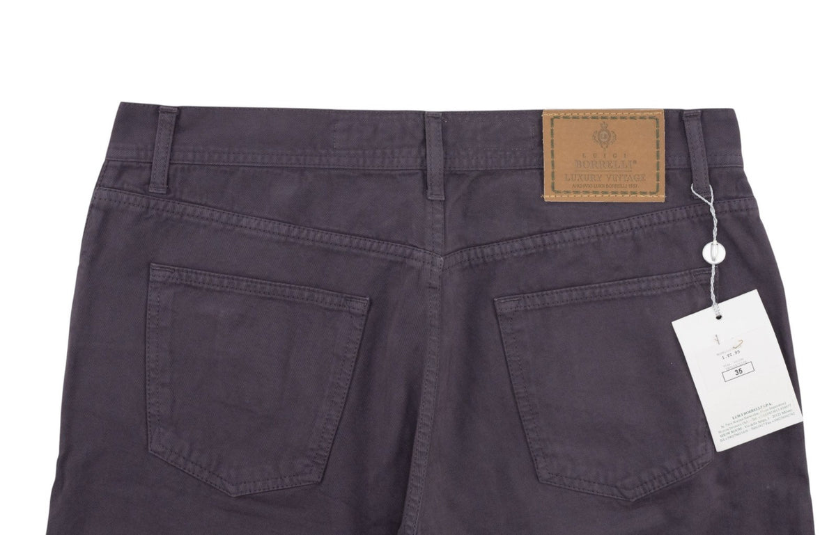 415$ LUIGI BORRELLI NAPOLI Washed Dark Purple Denim Jeans Cotton 35 US / 51 EU