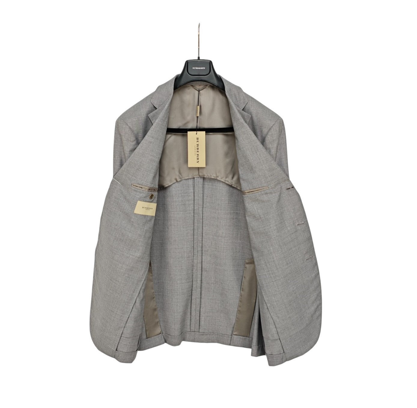 $1450 BURBERRY LONDON Gray Solid Jacket Sport Coat Wool 110's 42 US / 52 EU 7R