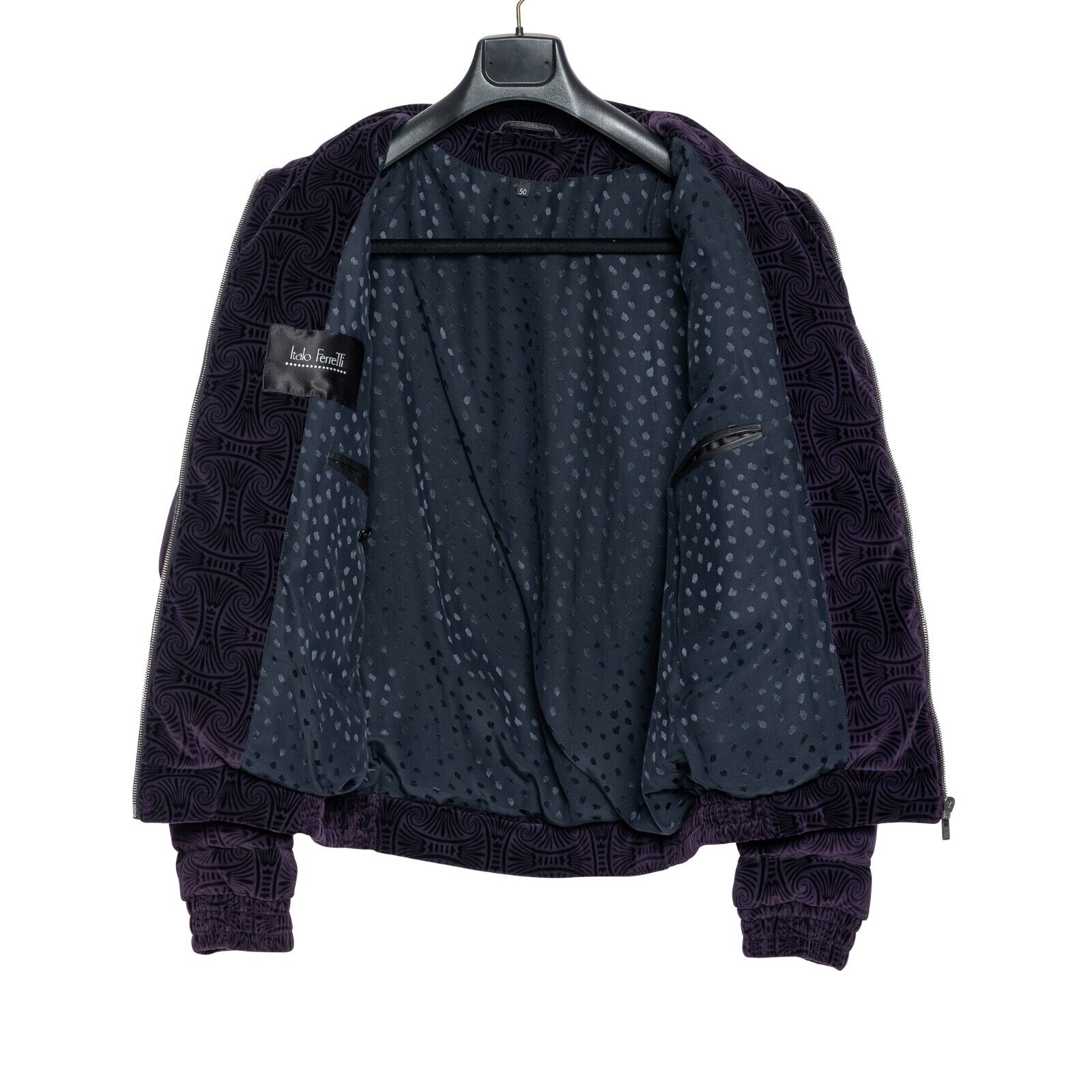2500$ ITALO FERRETTI Puffer Jacket Velvet + Leather "OTTOMAN" 40 US 50 EU BIJAN