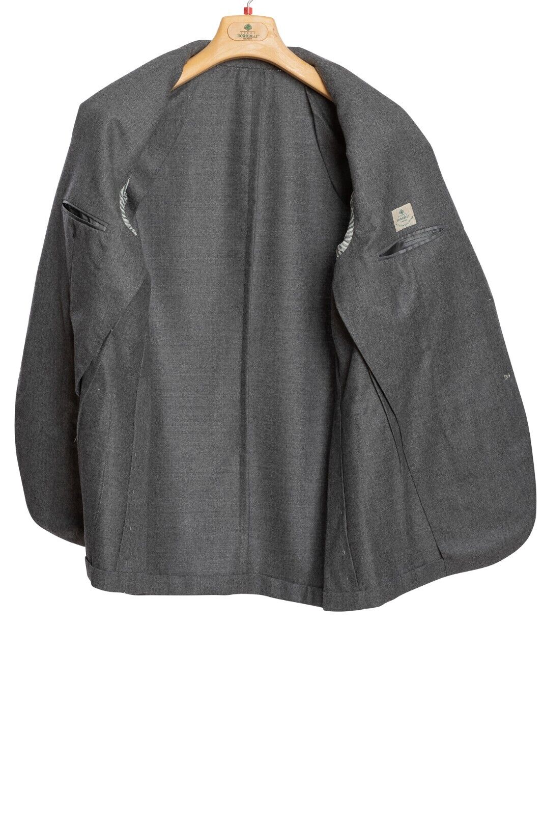 $2250 LUIGI BORRELLI Hand-Sewn Solid Gray Jacket Virgin Wool 42 US / 52 EU