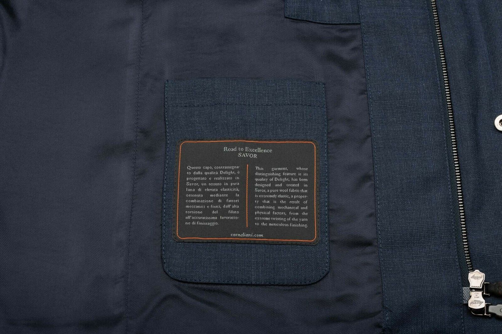 980$ CORNELIANI Coat Travel Jacket Outwear Blue Delight Wool Savor 40 US / 50 EU