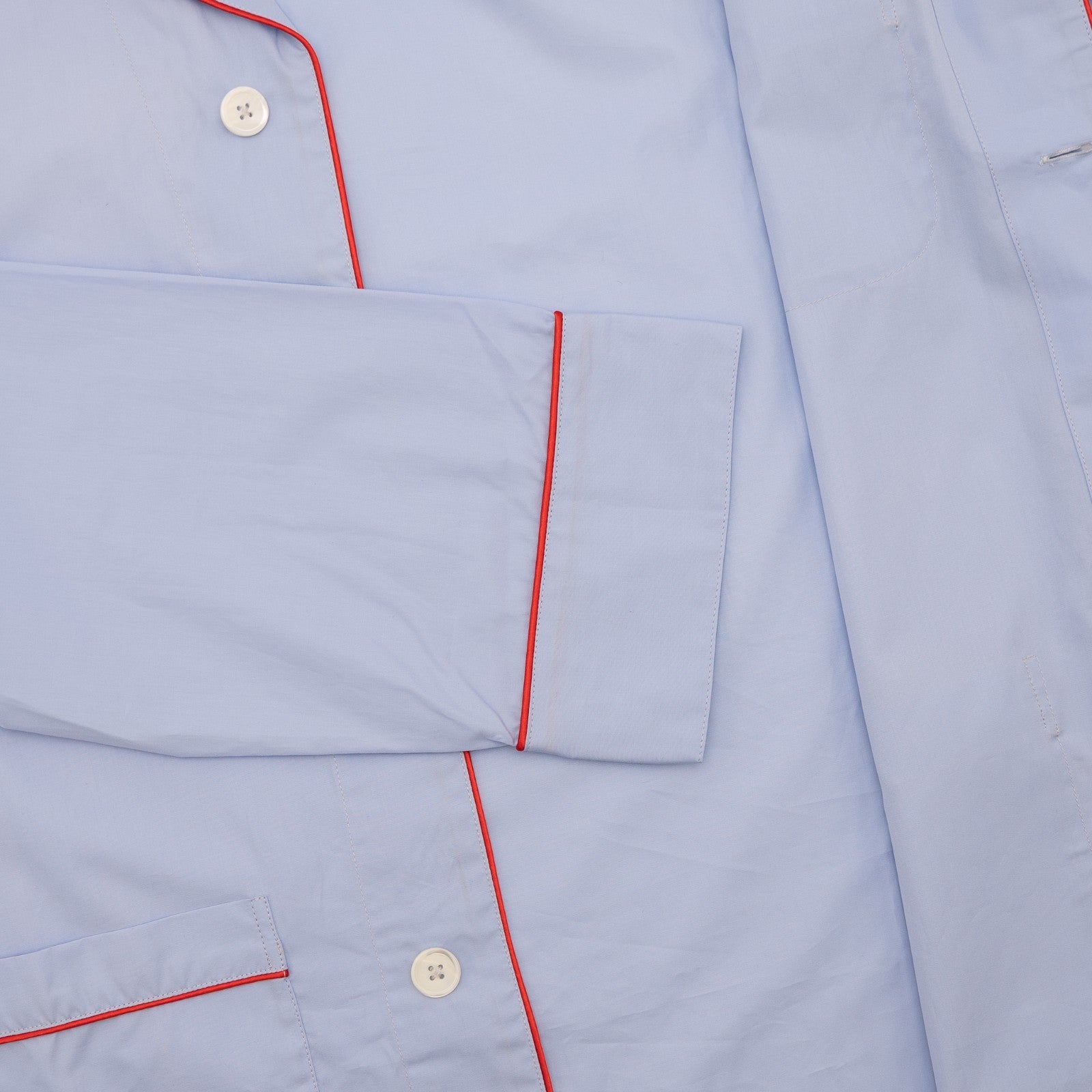 $2250 ISAIA NAPOLI Light Blue Pajama Sleeping Set Drawstring Pant Fine Cotton