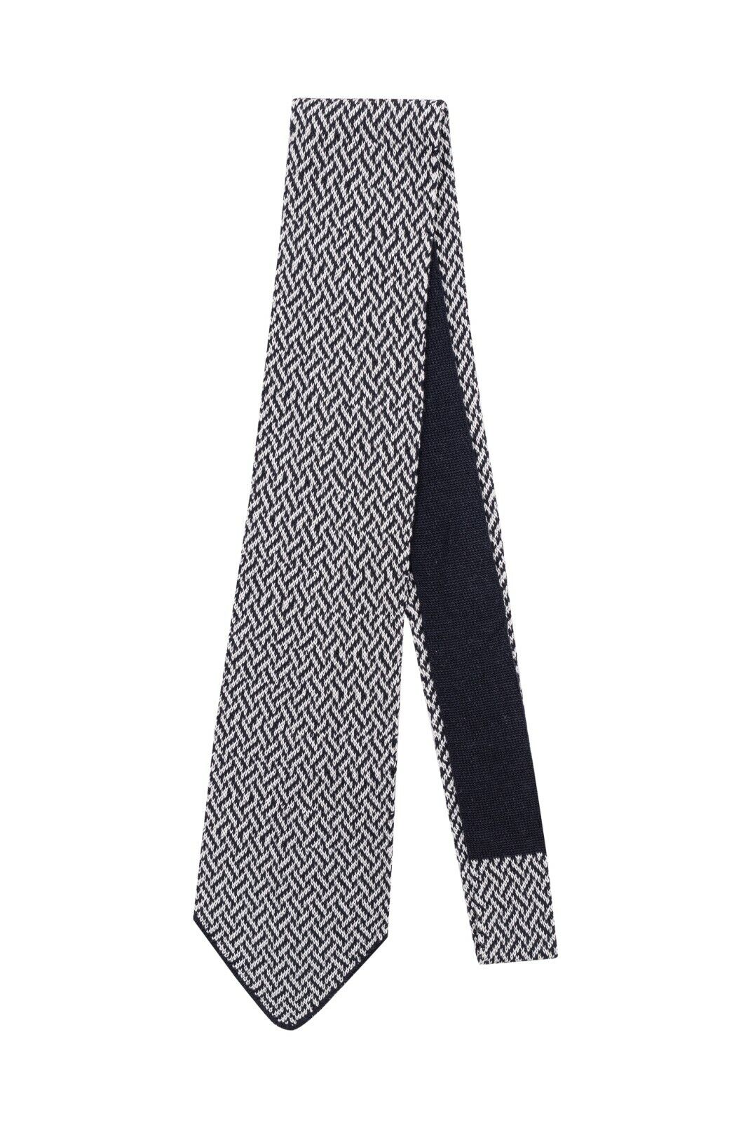 $195 UMBERTO BILANCIONI Blue / Gray Trunk Knit Tie Cashmere Silk Made in Italy