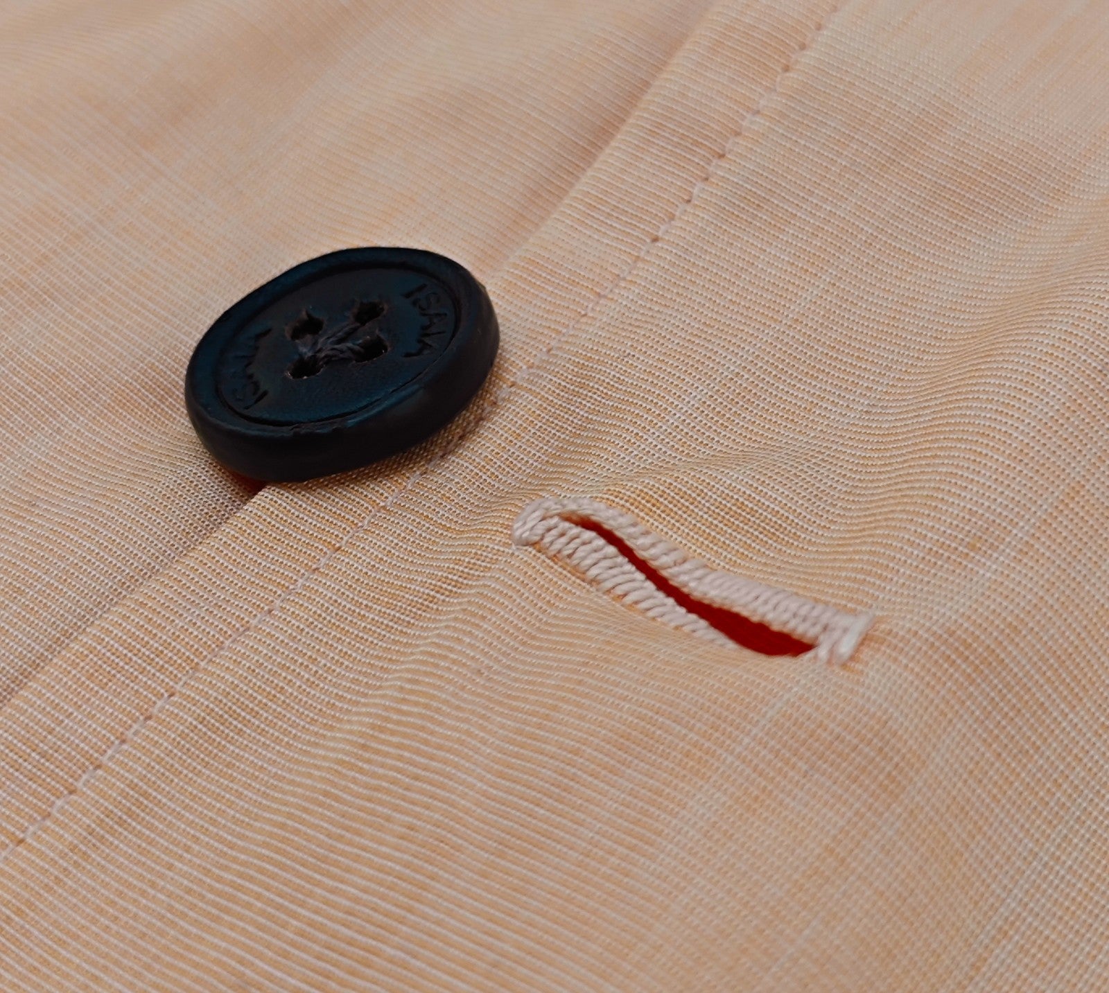 $1350 ISAIA NAPOLI Peach Hand-Sewn Jacket Shirt Fine Cotton 36 US / 46 EU