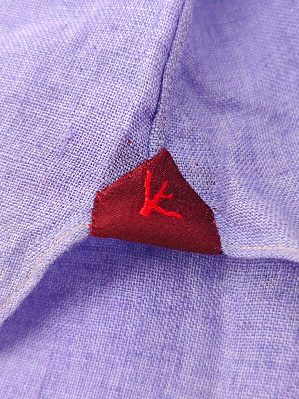 765$ ISAIA NAPOLI "Mix" Violet Dress Shirt Hand-Sewn 100% Linen 15.5 - 39
