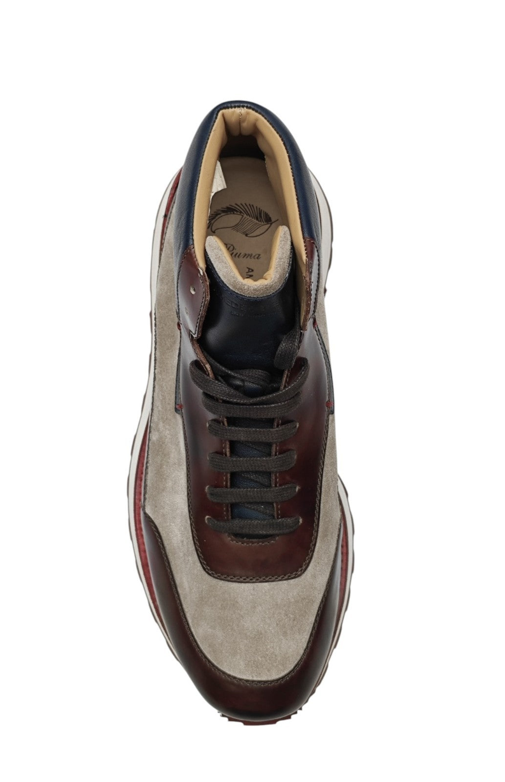 1200$ TESTONI "Piuma" Sport Mid Cut Sneaker Suede + Calf 8 UK / 9 US / 42 IT